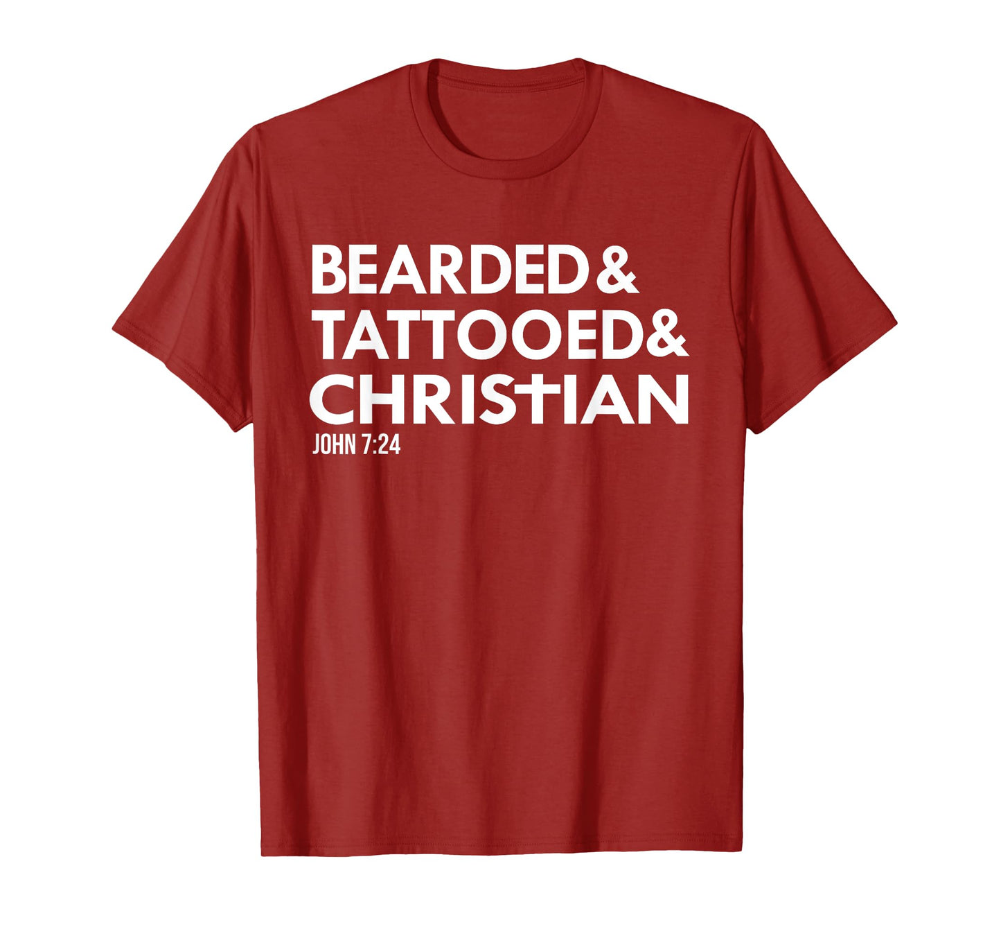 Bearded Tattooed Christian Funny Beard Tattoo Tats T-Shirt