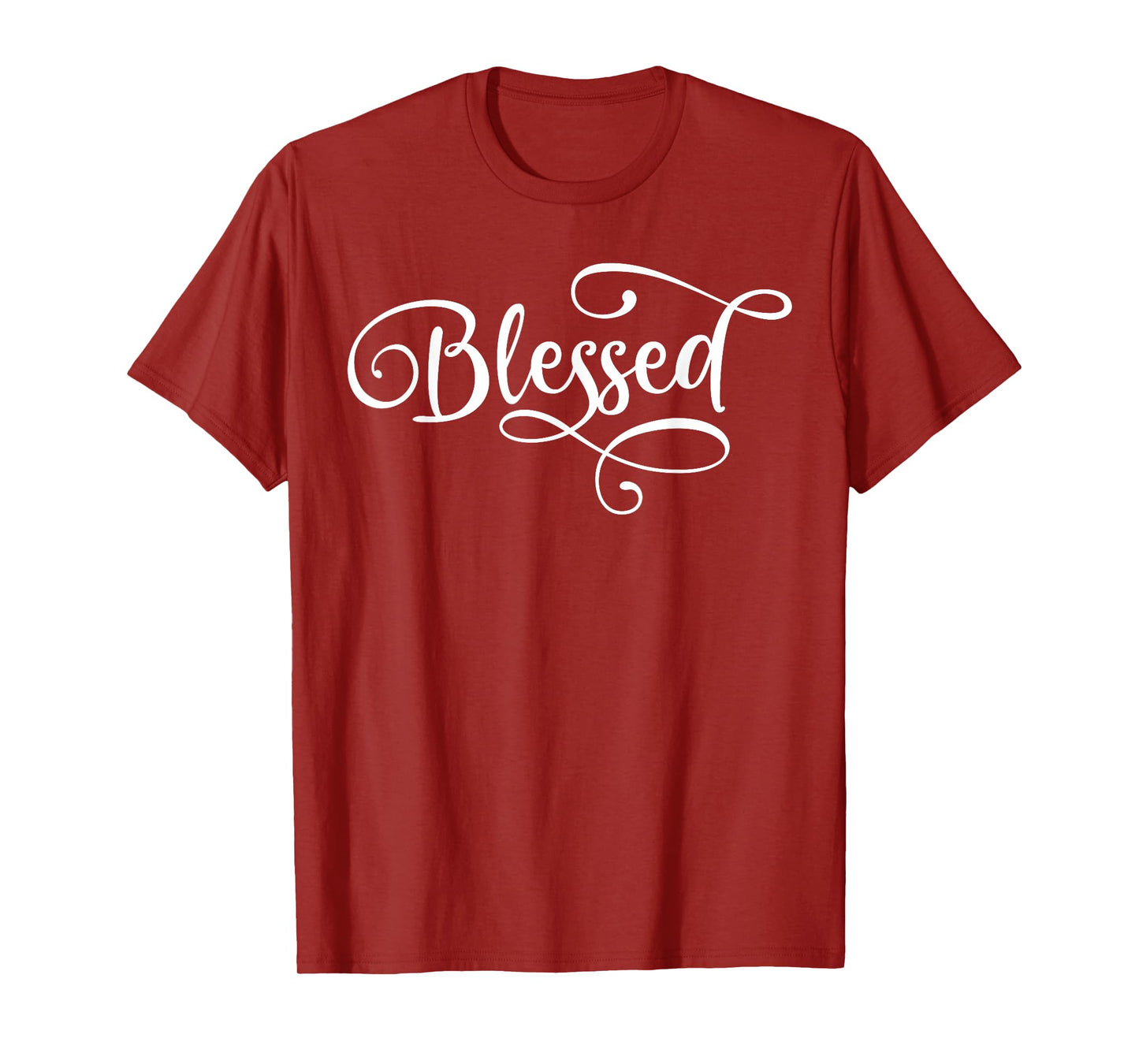 Blessed White Fancy Script Christian Religious God Jesus T-Shirt