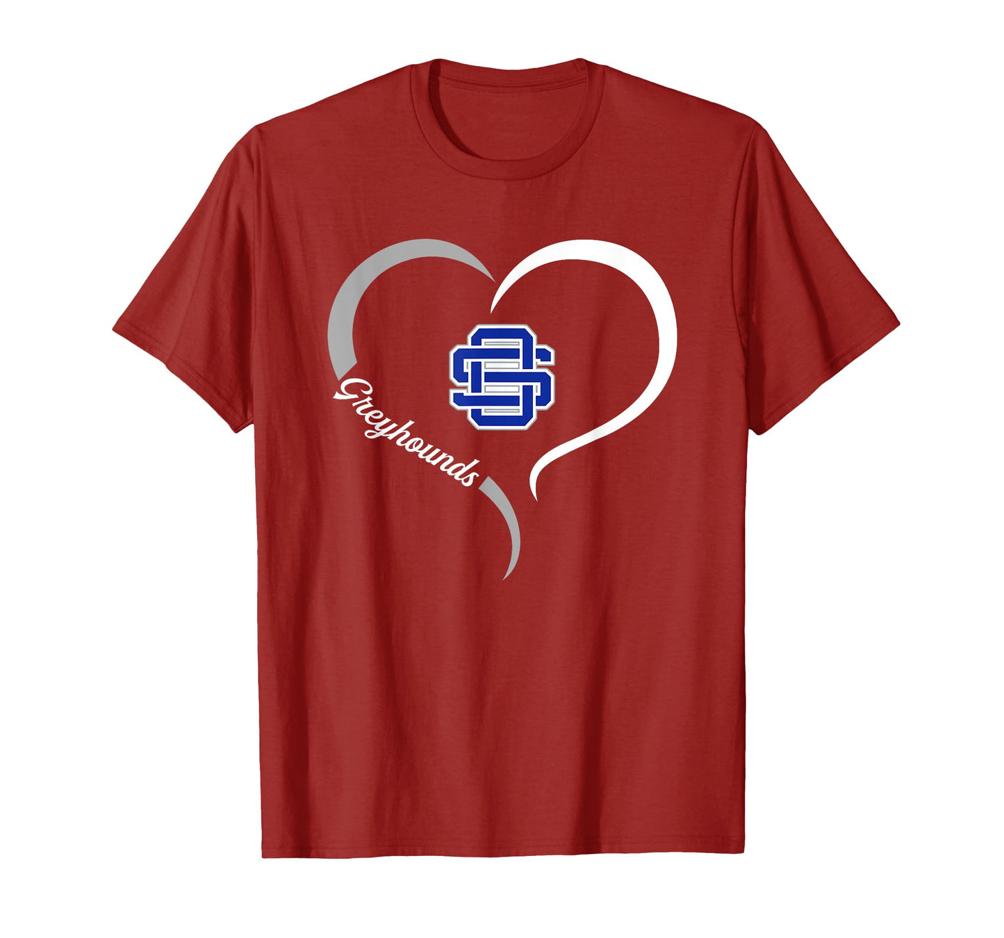 Ocean Springs Greyhounds Logo Half Heart Slogan HS T-Shirt