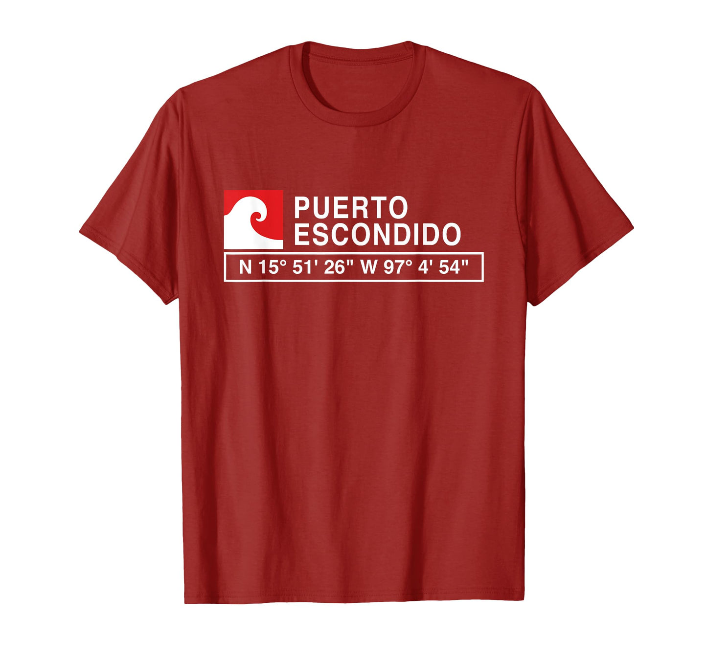 COOL PUERTO ESCONDIDO SURF T-SHIRT WITH GPS COORDINATES T-Shirt