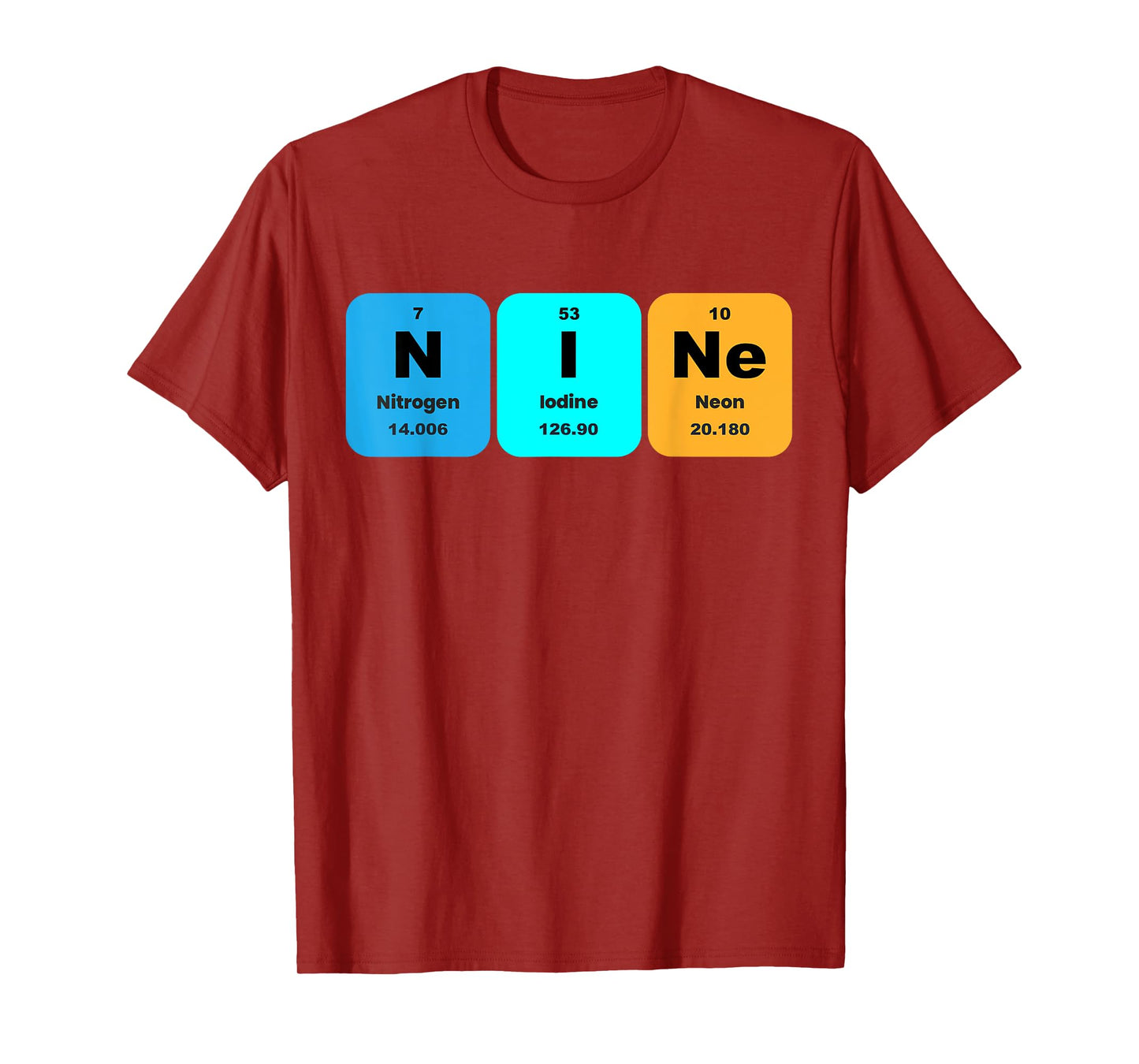 Fun 9th Birthday Nine Periodic Table Chemistry 9 Year Old T-Shirt