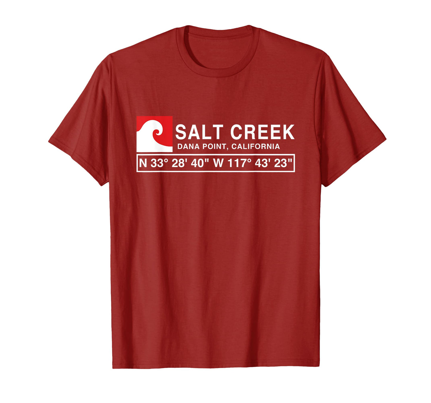 COOL SALT CREEK SURF T-SHIRT WITH GPS COORDINATES T-Shirt