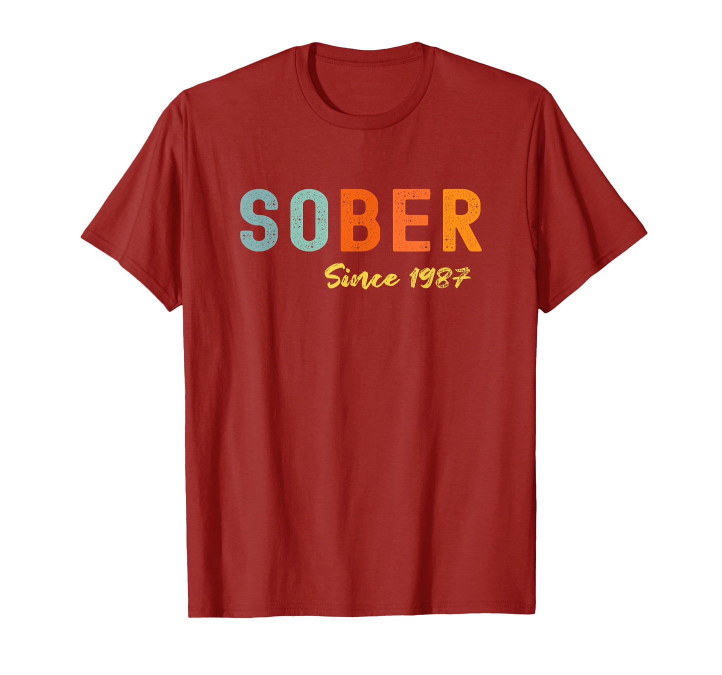 Sober Since 1987 Trendy Retro Sobriety AA NA Anonymous T-Shirt