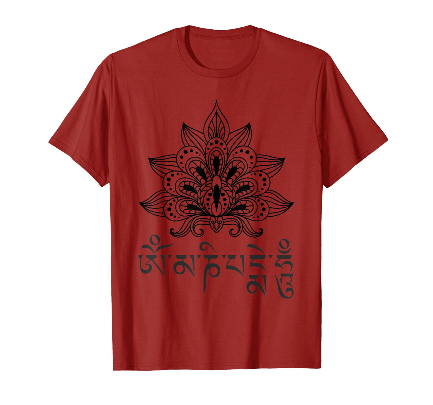 Om Mani Padme Hum Lotus Mandala Spiritual Design T-Shirt