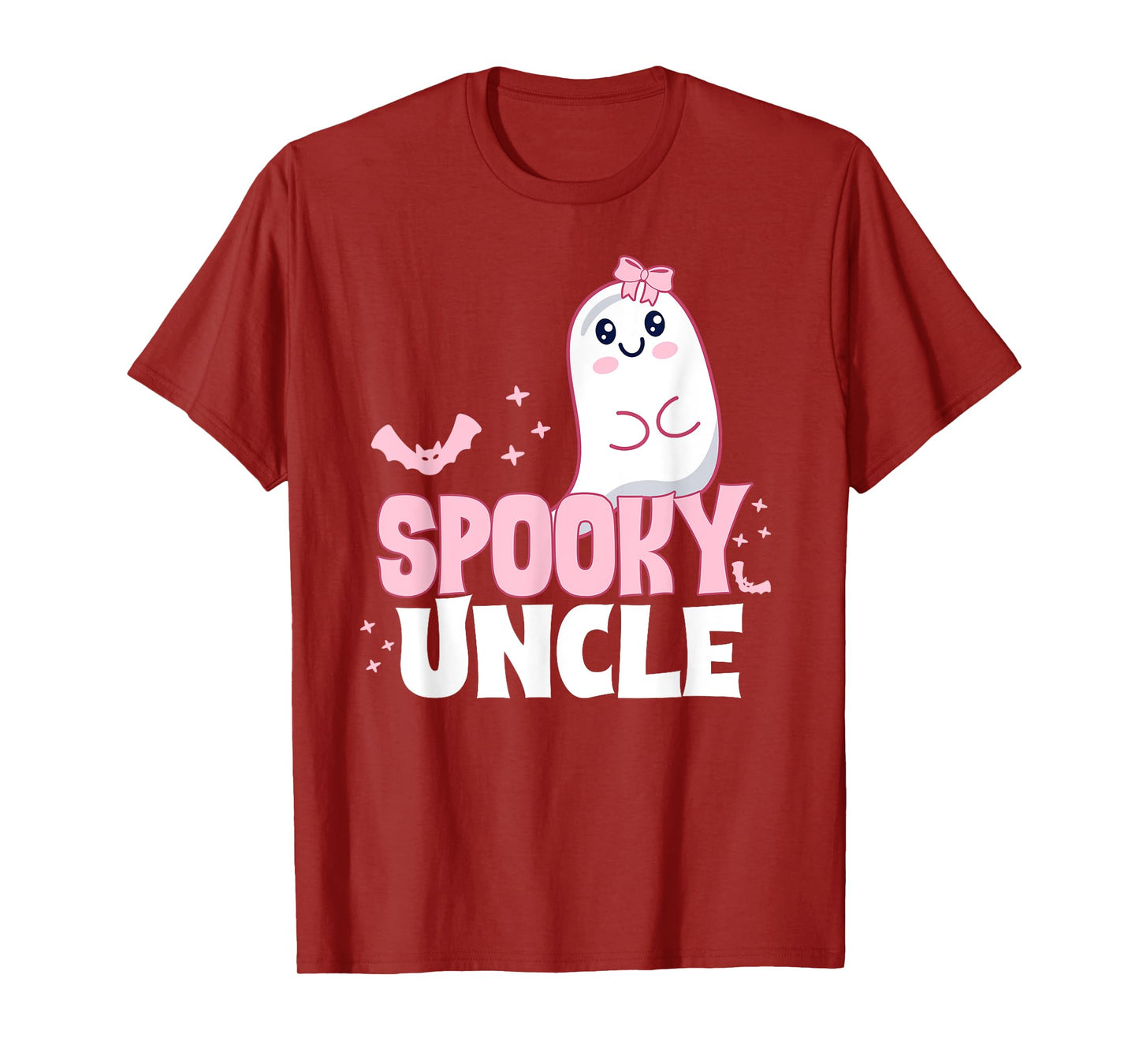 Spooky Uncle Family Cute Pink White Ghost Boo Halloween T-Shirt