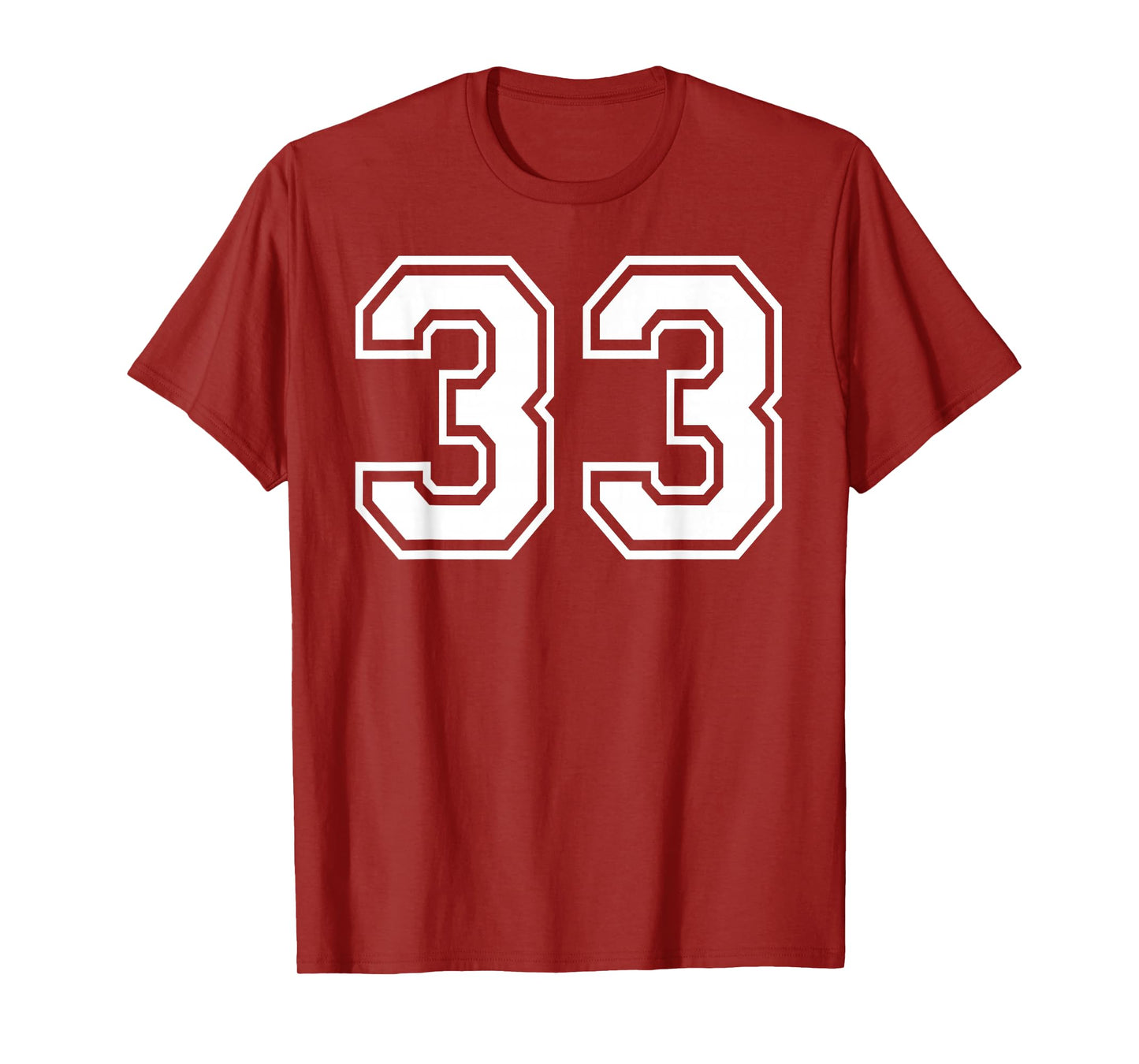 33 Number Thirty-Three Team Sports Graphic Matching Varsity T-Shirt