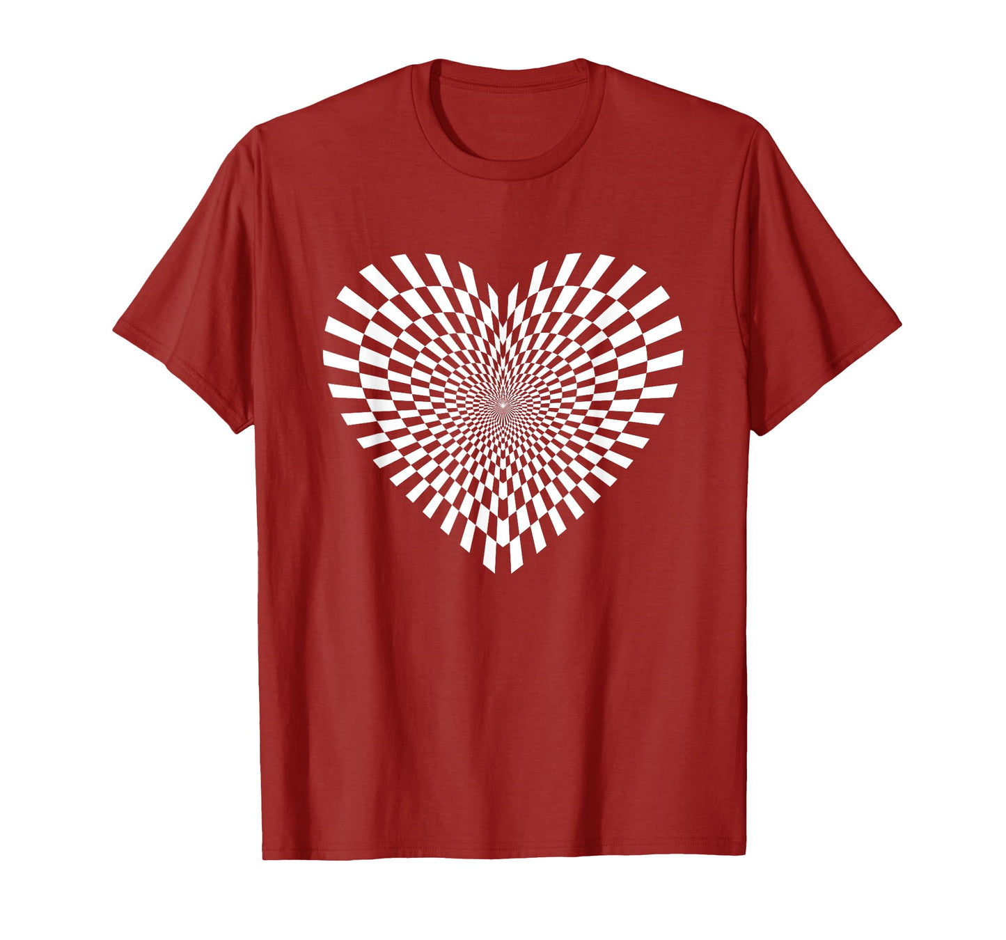 Cool Crazy Retro Valentine Sweet Heart Cute Fun Optical Art T-Shirt