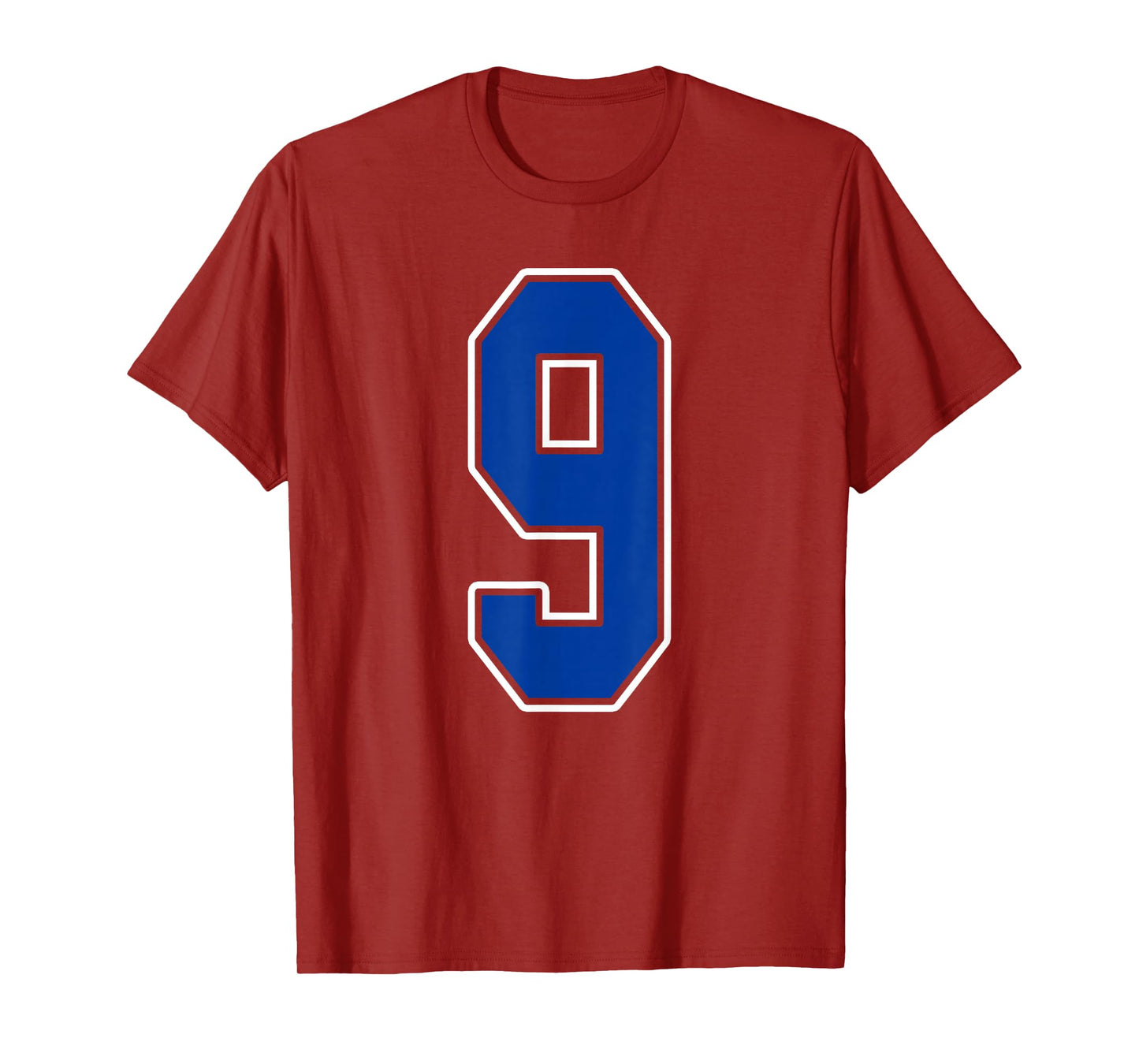Royal Blue and White Number 9 Jersey Player Uniform #9 Fan T-Shirt