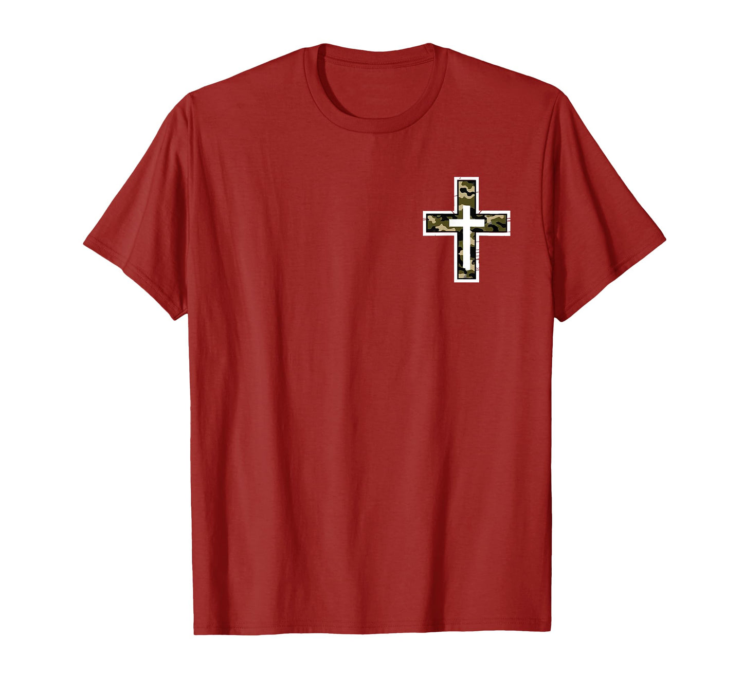 (2 Sided) Camo Cross Faith Antlers Fishing Hunting Retro T-Shirt