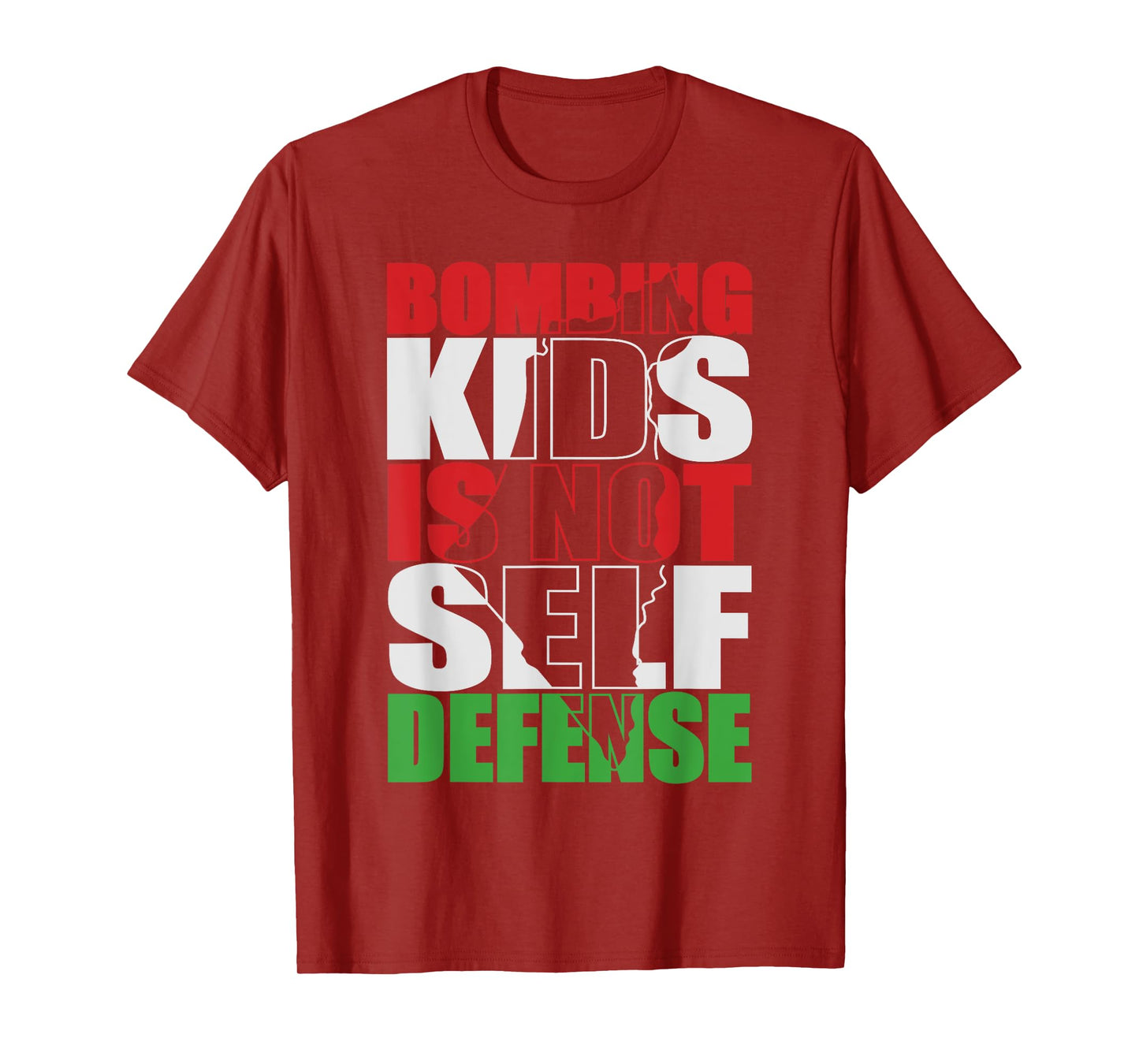 Bombing Kids Is Not Self Defense Palestine Flag Vintage T-Shirt