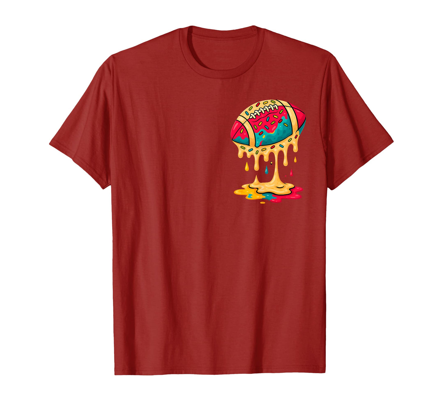 Football Ice Cream Drip Boys Football Fan Youth Game Day T-Shirt