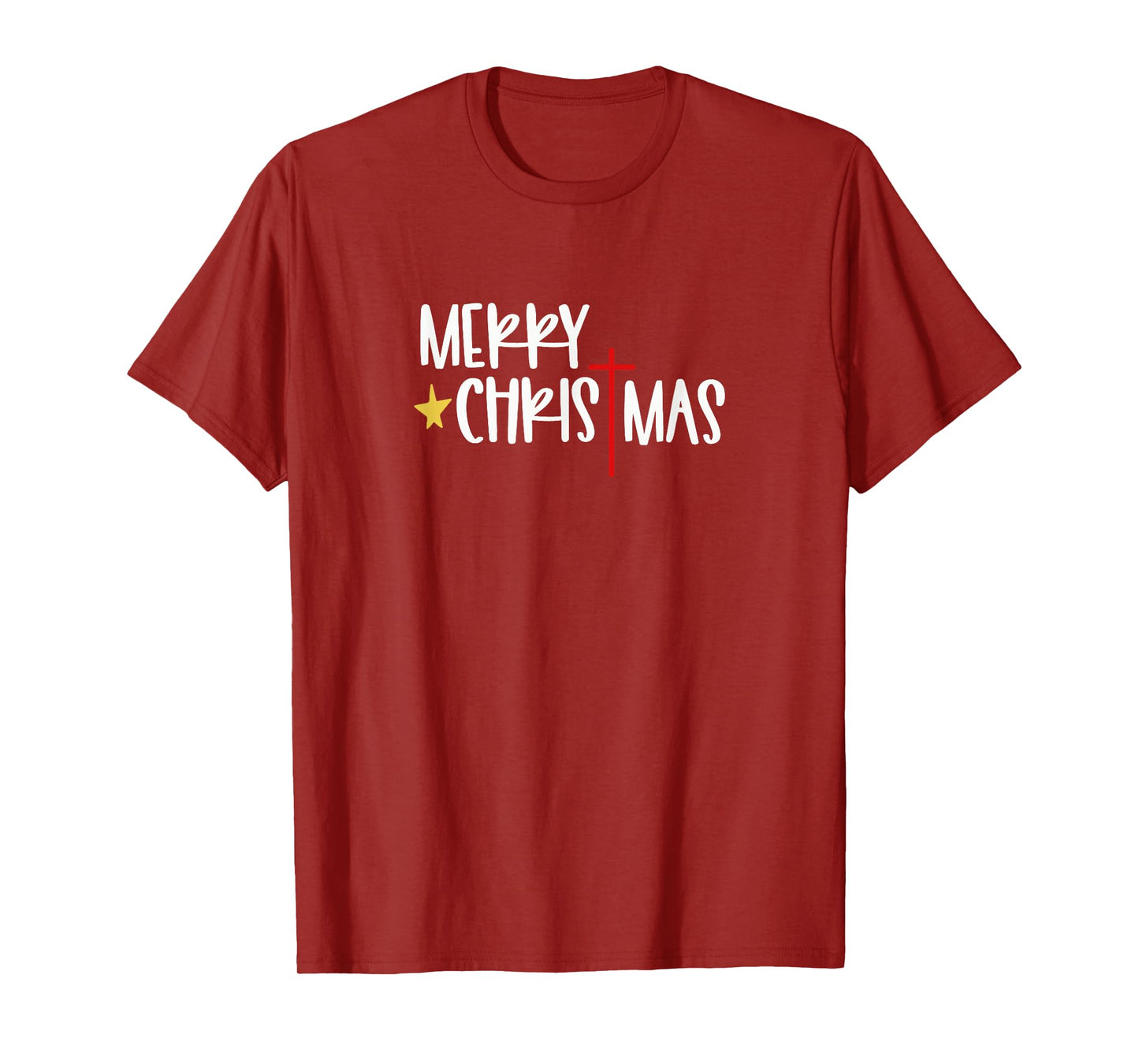 Merry Christmas Christian Cross | Religious Holiday Faith T-Shirt