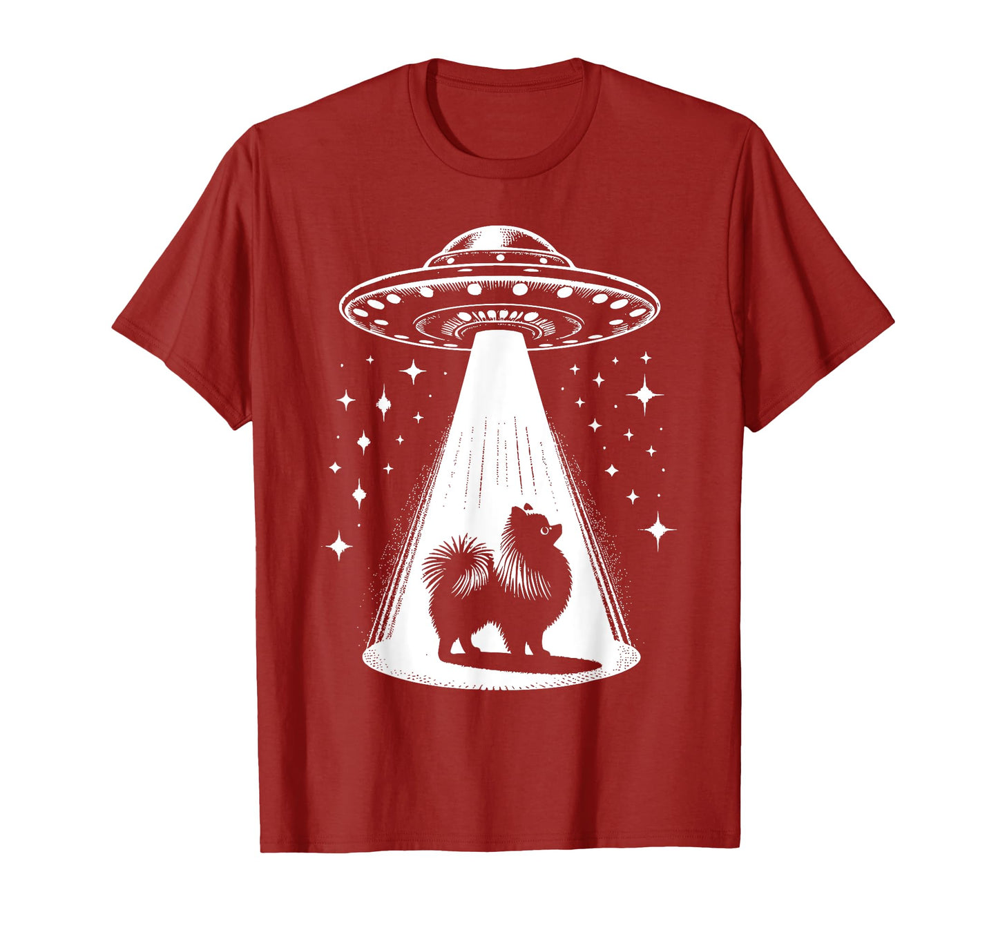 Pomeranian Mom Dad Dog - Funny Alien UFO Men Women T-Shirt