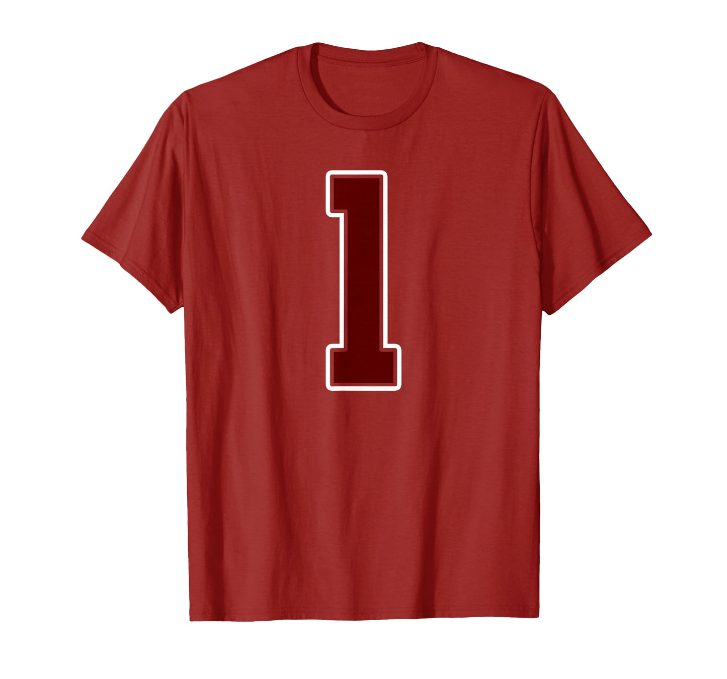 Maroon and White Number 1 Jersey Player Uniform #1 Fan T-Shirt