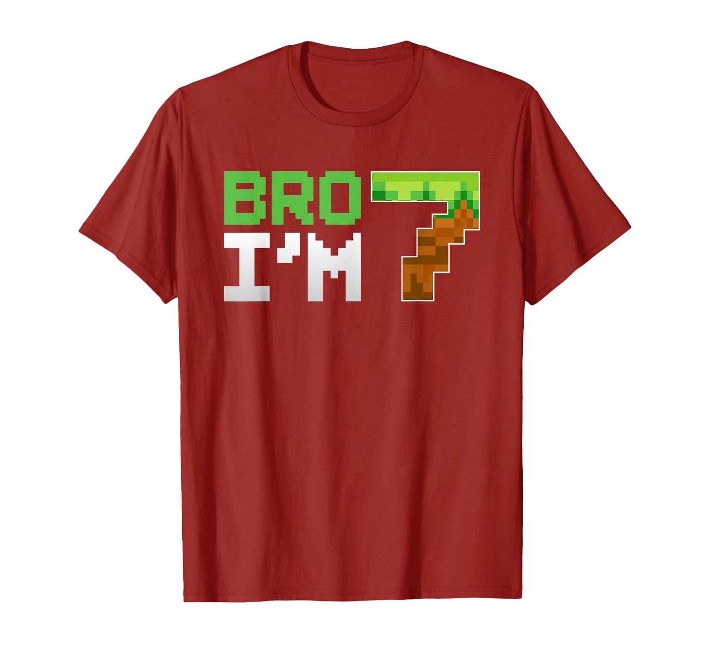 Kids 7th Birthday Boy Bro I’m 7 Year Old Gamer Pixel Number T-Shirt