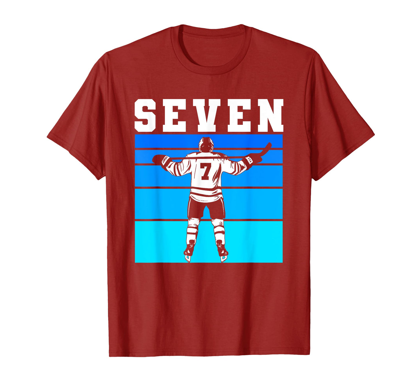 Hockey Boy 7th Birthday Seven Ice Hockey Birthday Party T-Shirt