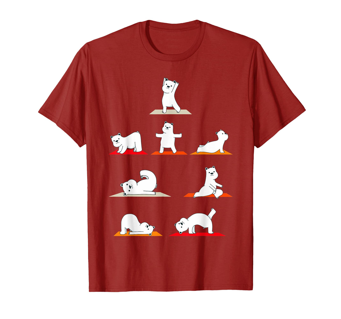 Polar Bear Yoga Poses Streching Polar Bears Meditation T-Shirt