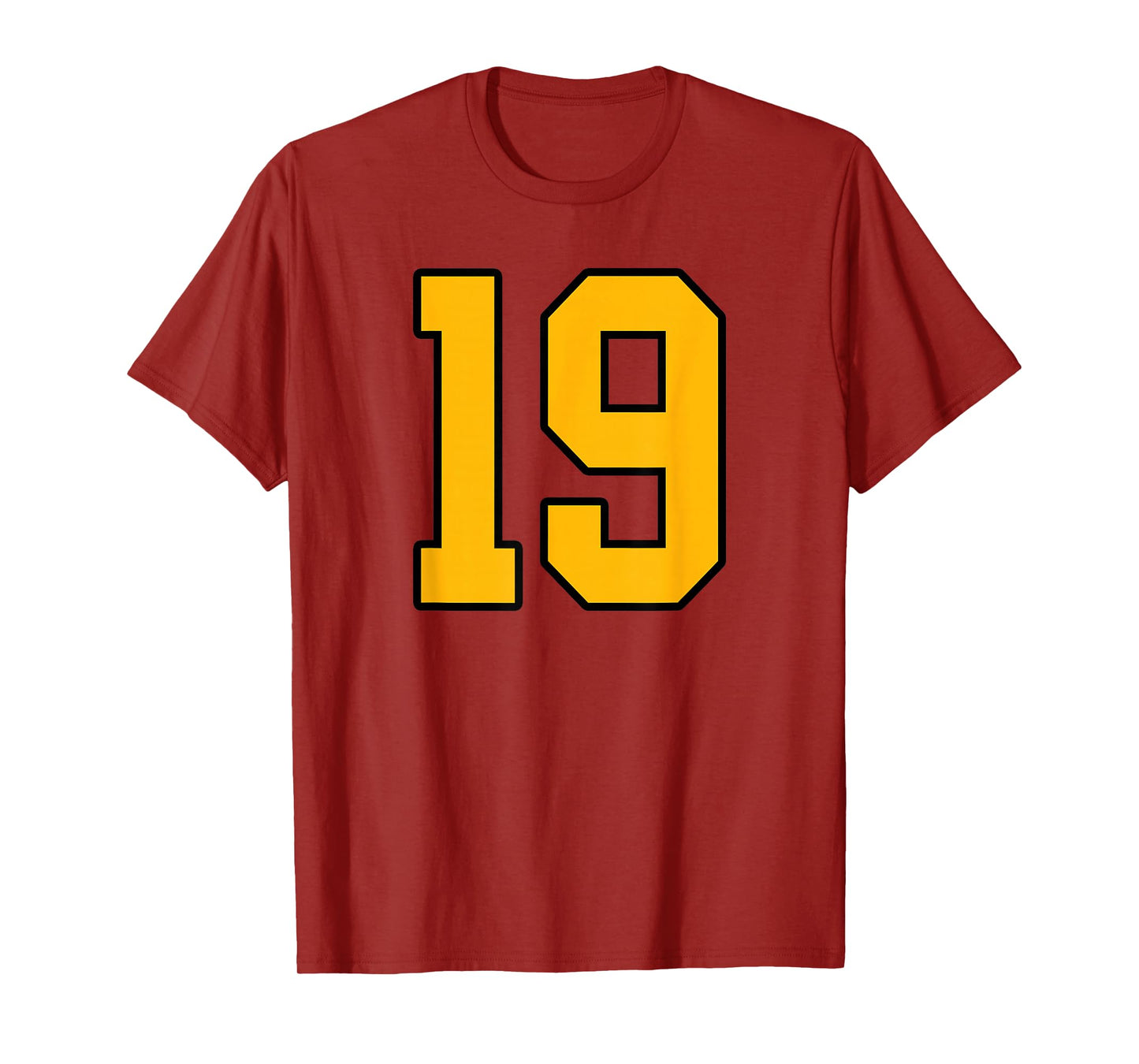 Gold and Black Sports Number 19 Jersey Uniform Player T-Shirt