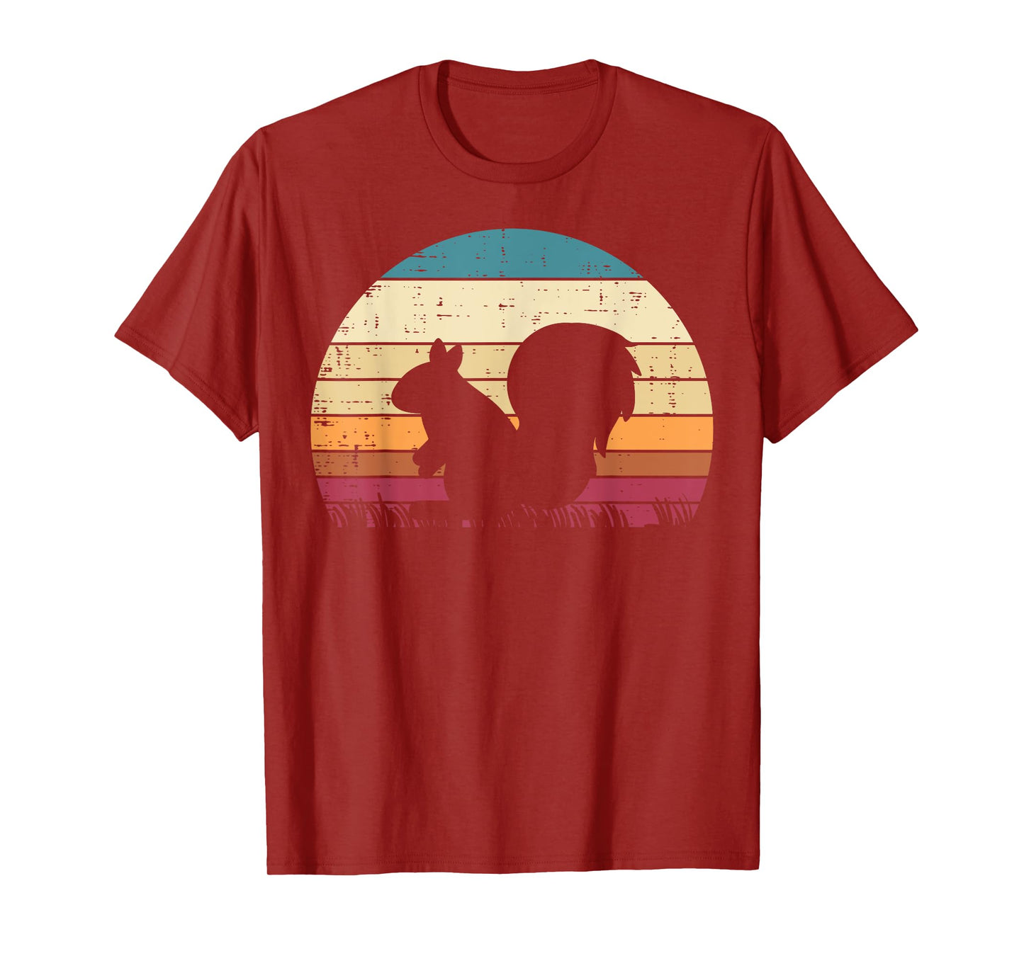 Squirrel Silhouette Sunset Retro Animal Rodent Men Women Kid T-Shirt