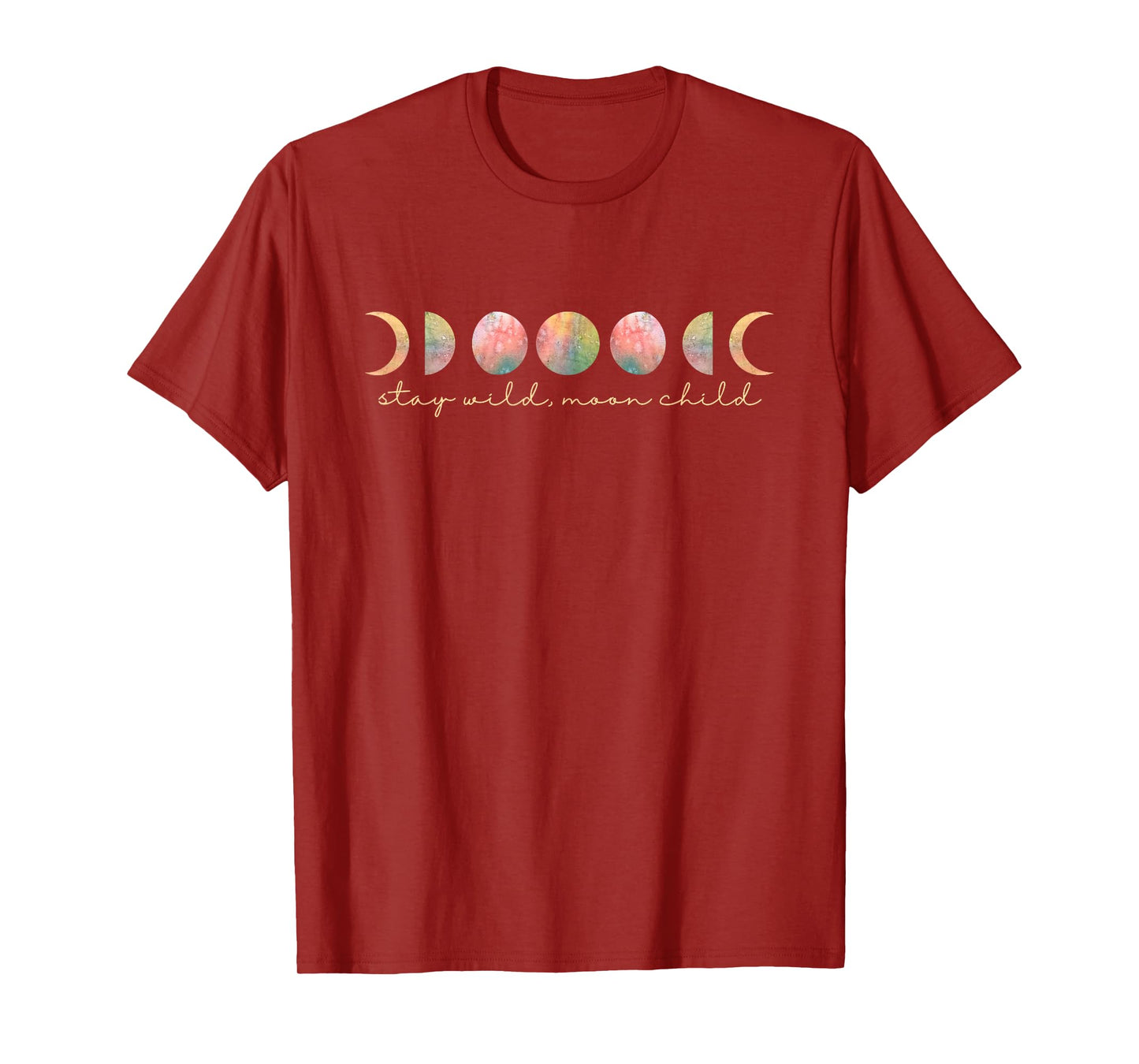 Stay Wild Moon Child Lunar Phases Boho Astrology Pastel Goth T-Shirt