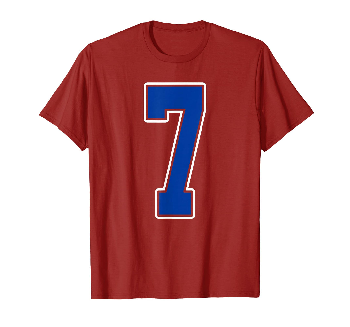 Royal Blue and White Number 7 Jersey Player Uniform #7 Fan T-Shirt