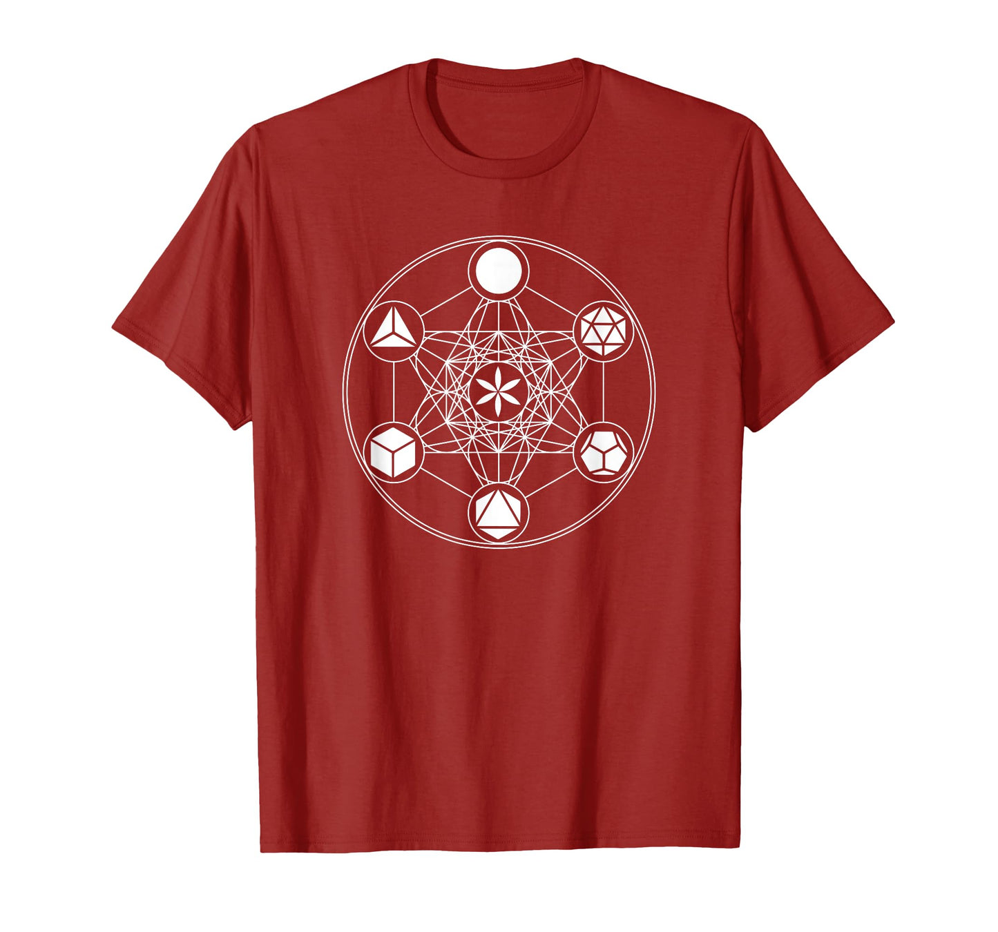 Sacred Geometry Yoga Metatrons Cube Platonic Solids T-shirt T-Shirt
