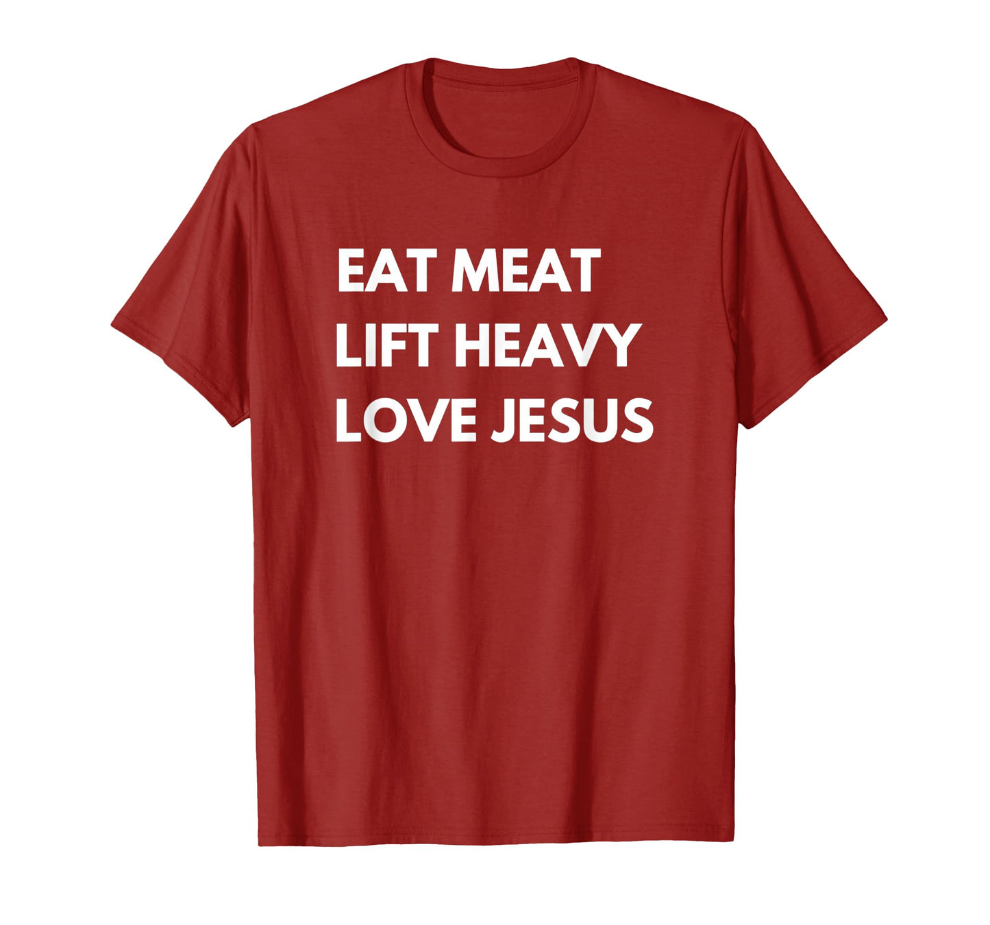 Eat Meat Lift Heavy Love Jesus Christian Cattle Cow Farmer T-Shirt