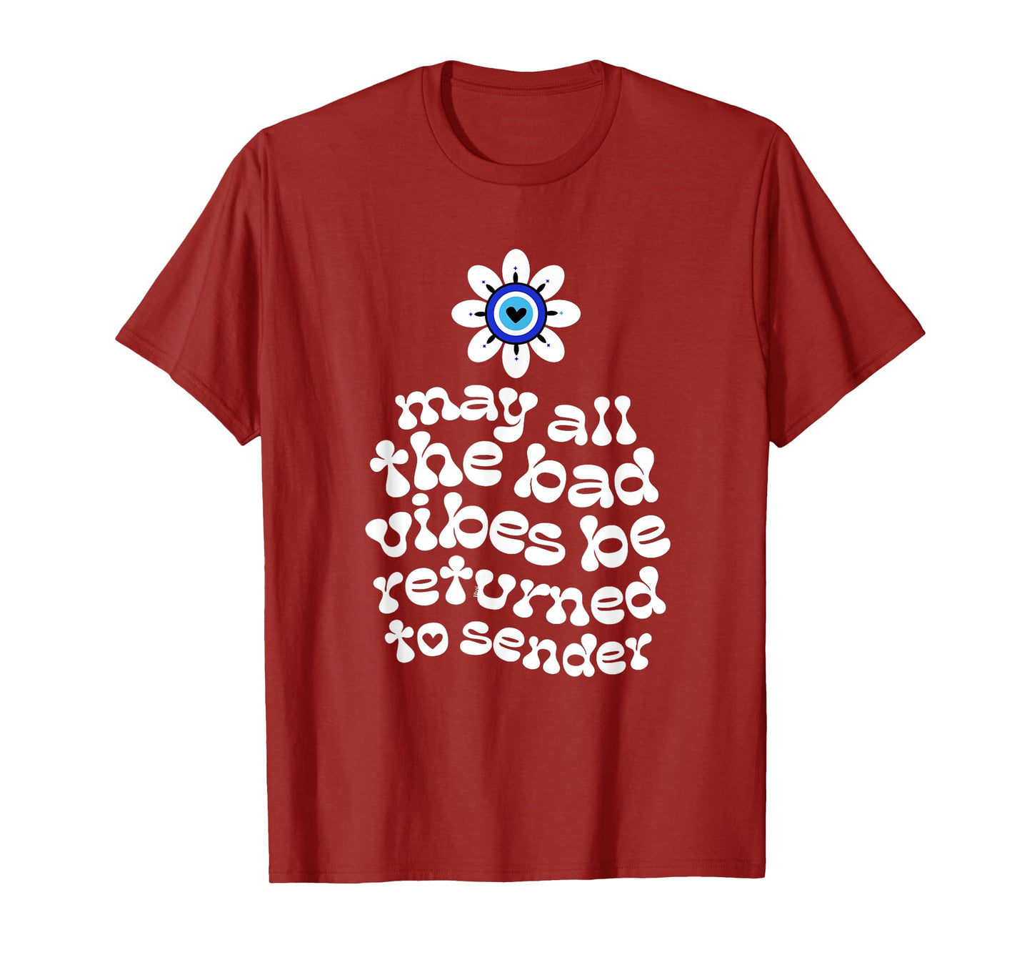 Evil Eye Flower No Bad Vibes Negative Energy Protection T-Shirt