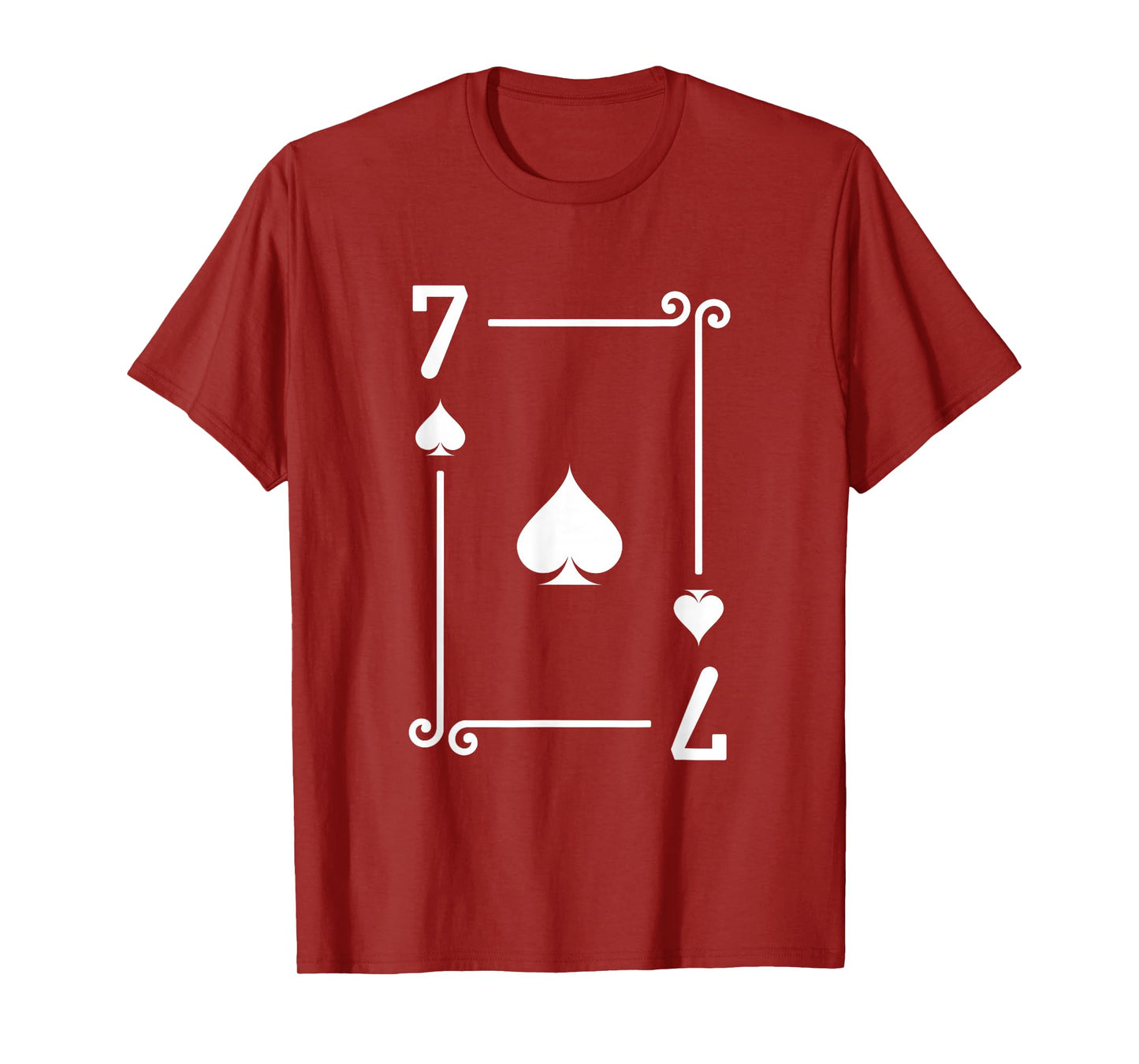 7 Spades Playing Card Graphic - White Seven Card T-Shirt
