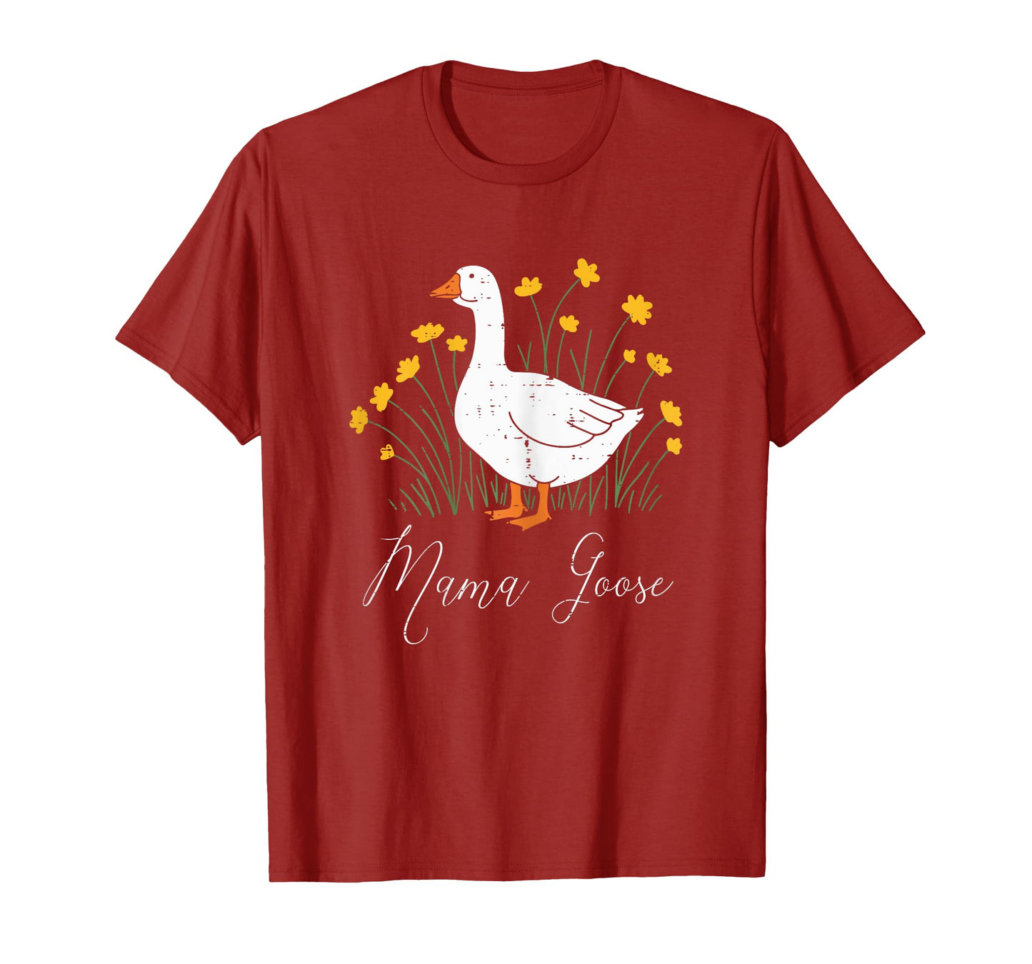 Mama Goose Yellow Flowers Cute Mom Mommy Mothers Day Women T-Shirt