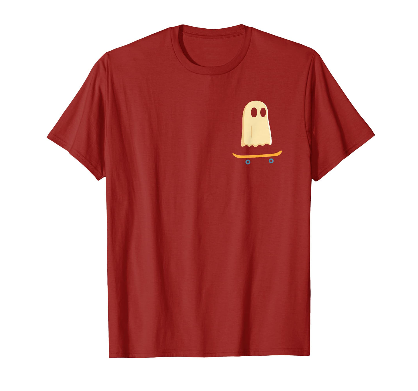 Ghost On Skateboard Boys Kids Funny Retro Halloween Costume T-Shirt
