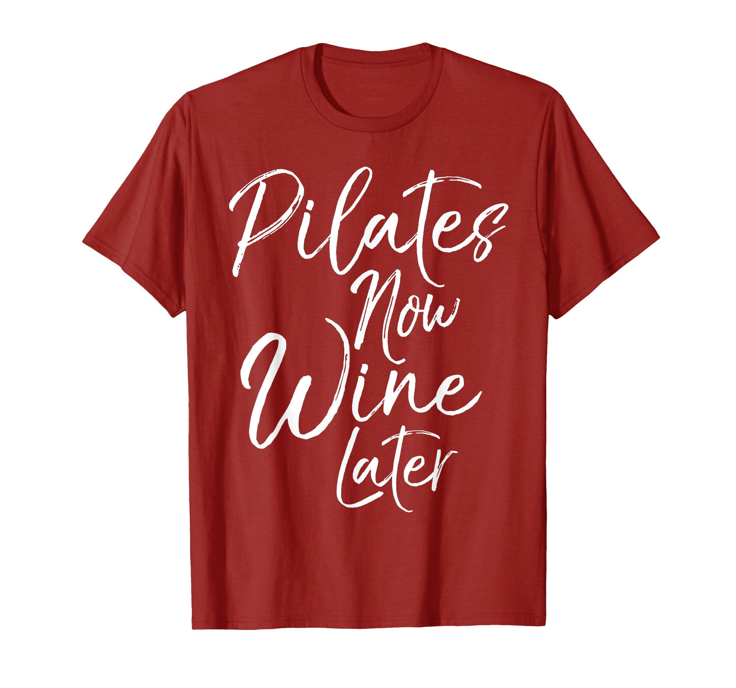 Pilates Now Wine Later Shirt for Women Cute Alcohol Yoga Tee T-Shirt