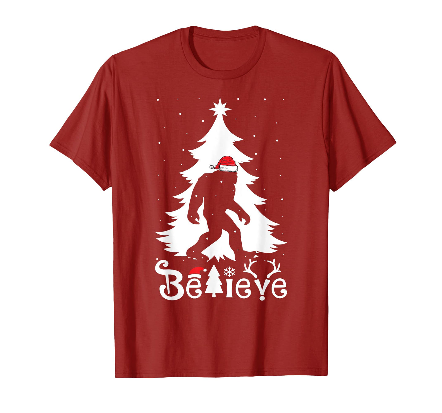 Bigfoot Christmas Gifts For Men Boys Girls Funny Christmas T-Shirt