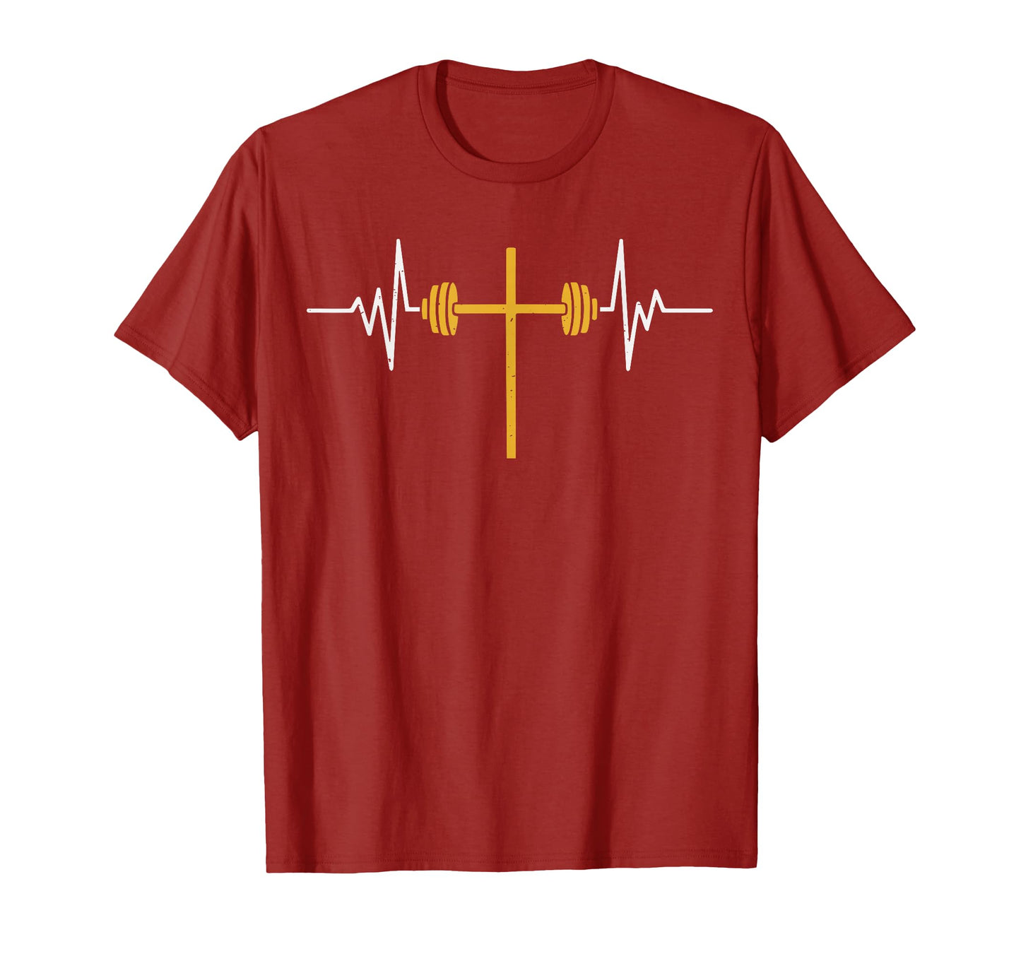 Barbell Cross Dumbbell Jesus Funny Christian Workout Gym Men T-Shirt