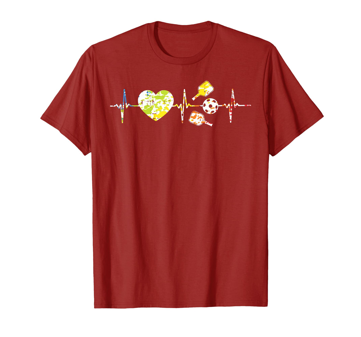Pickleball Heartbeat Heart Love Pickle Ball Men Women Kids T-Shirt