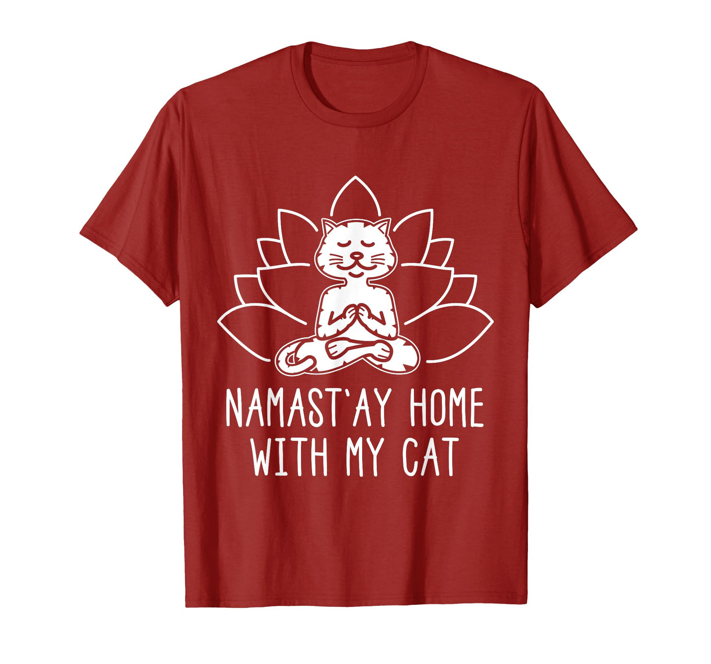 Cute Cat Yoga Shirt Namaste Home With My Cat T-Shirt for Men Women