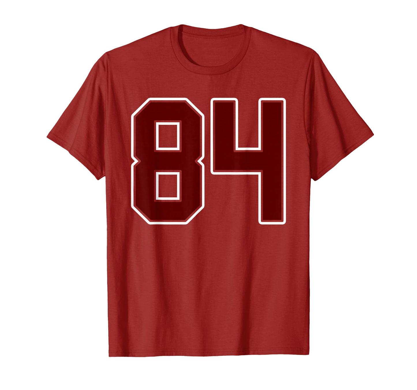 Maroon and White Number 84 Jersey Player Uniform #84 Fan T-Shirt