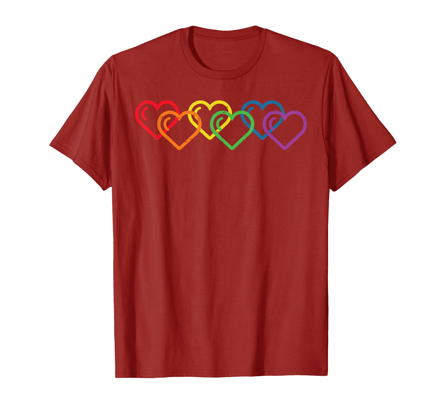 Gay Pride Month Hearts LGBTQ Ally Rainbow Men Women T-Shirt