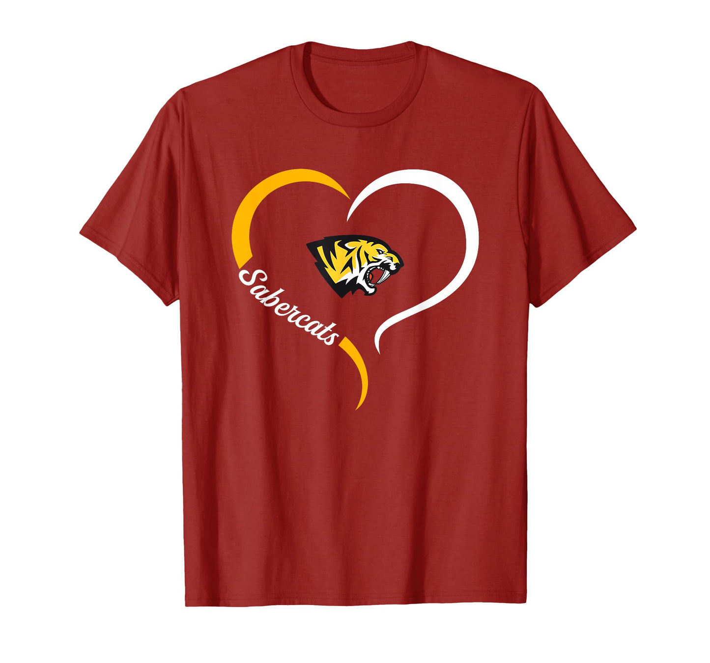 Saguaro Sabercats Logo Half Heart Slogan HS T-Shirt
