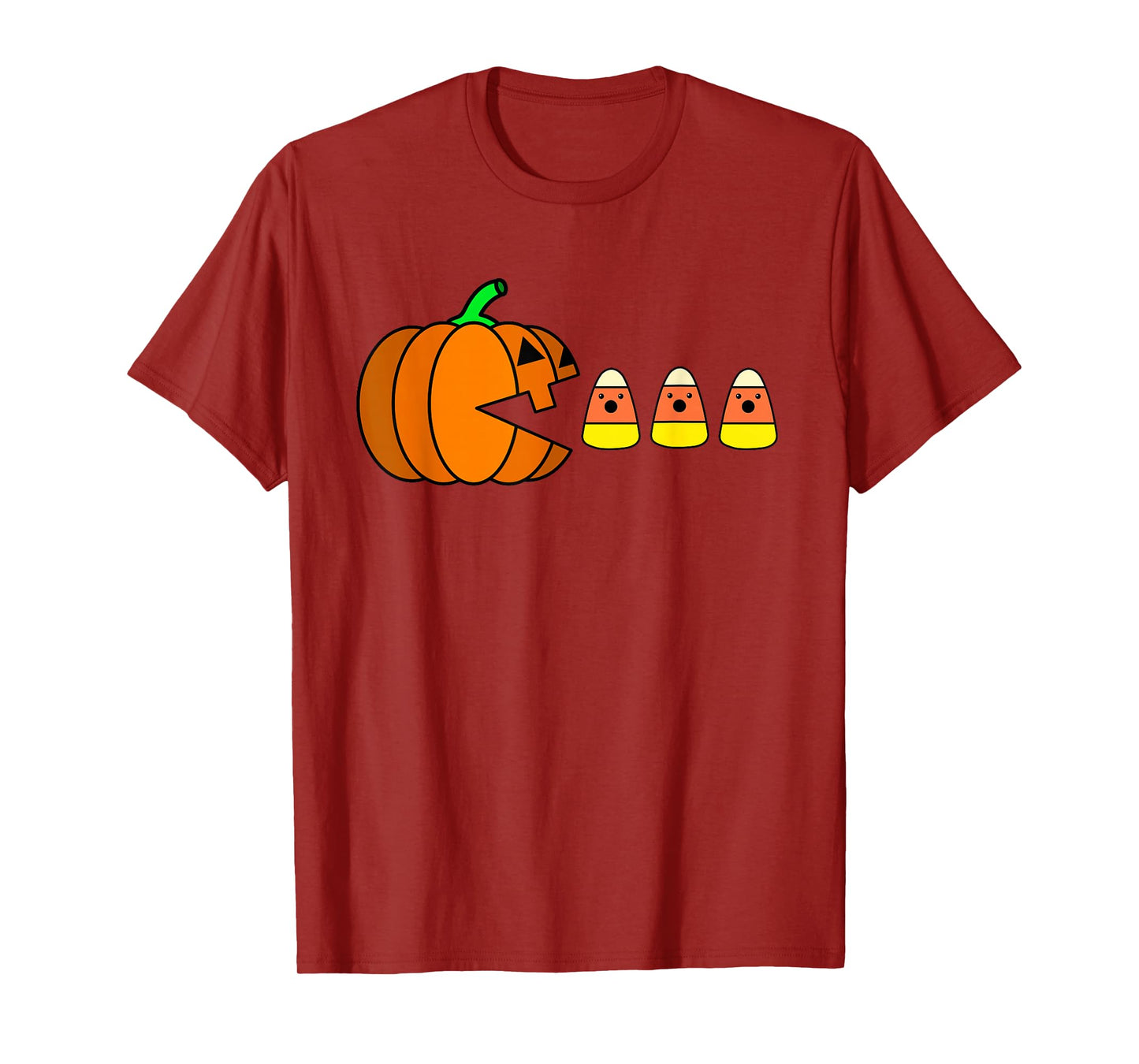 Funny Halloween Pumpkin Eating Candy Corn Gamer Men Kids T-Shirt