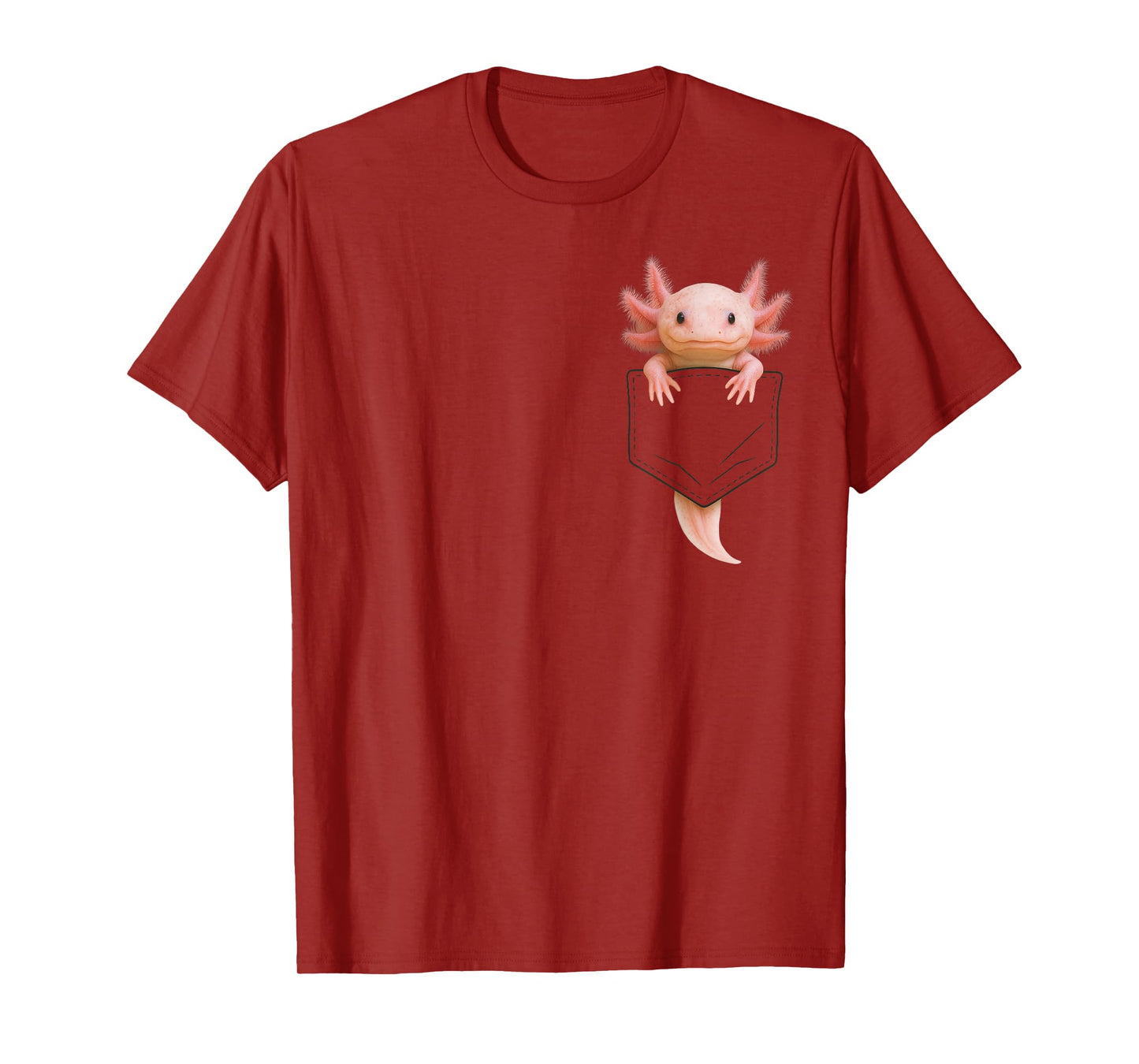 Cute Axolotl Pocket Funny Gifts For Men Women Teen Kid T-Shirt
