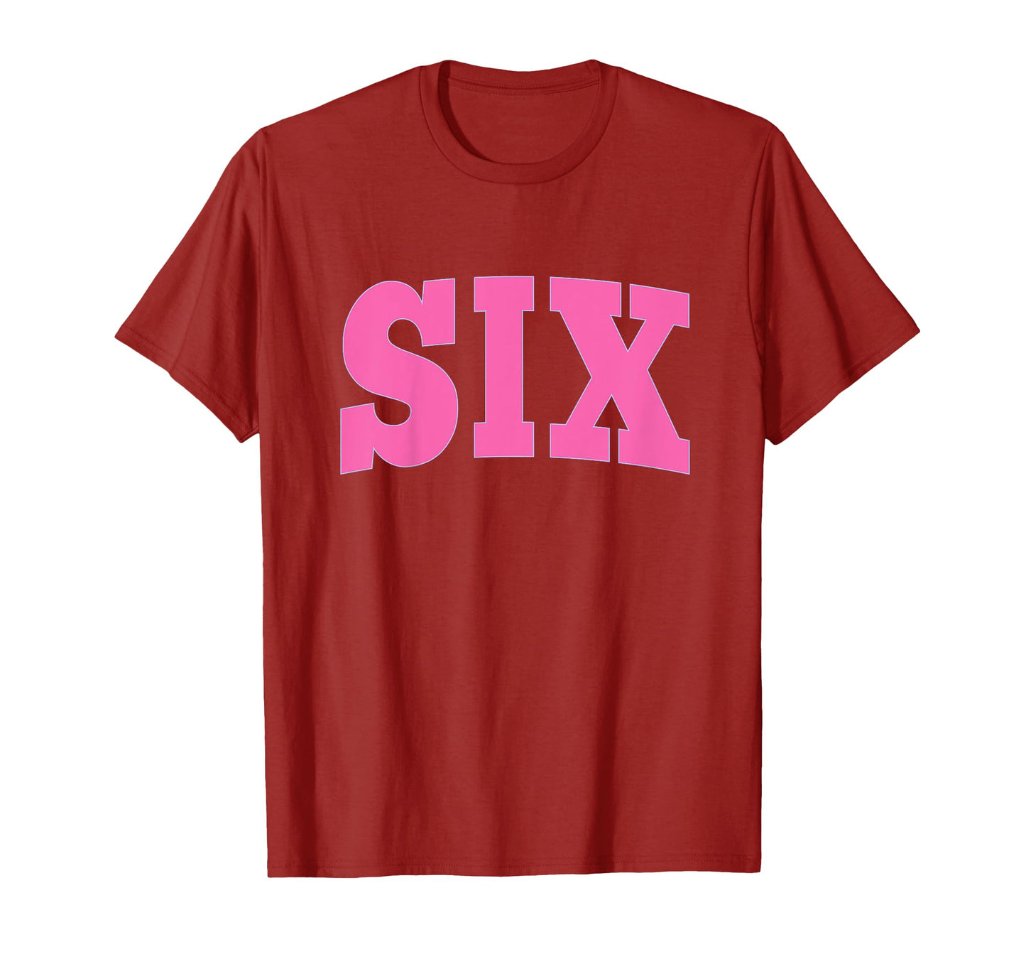 Six Bold Pink Design 6th Birthday 6-Year-Old Girl T-Shirt