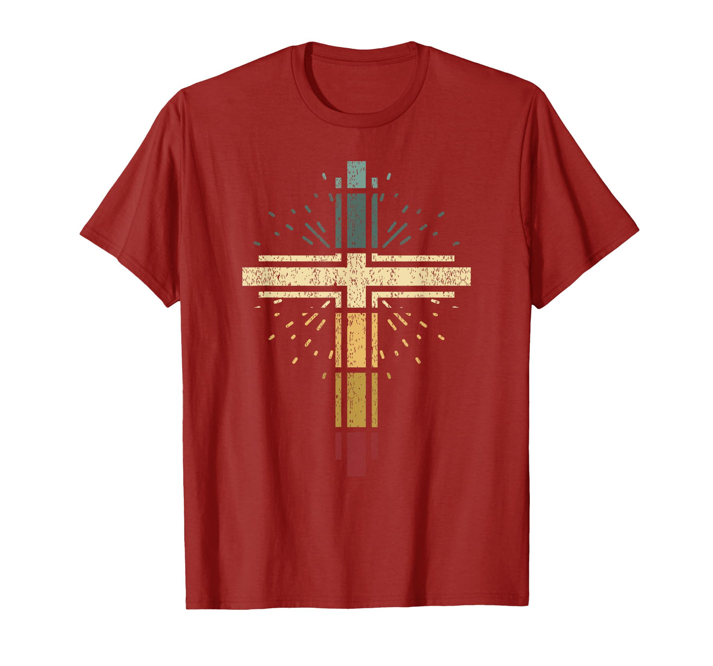 Cross Christian Vintage Tee Religious Faith Vintag Sunset T-Shirt