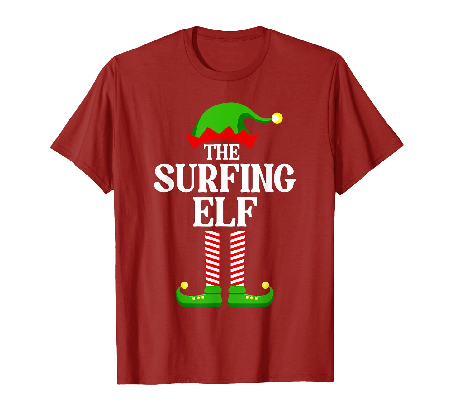 Surfing Elf Family Matching Group Funny Christmas T-Shirt