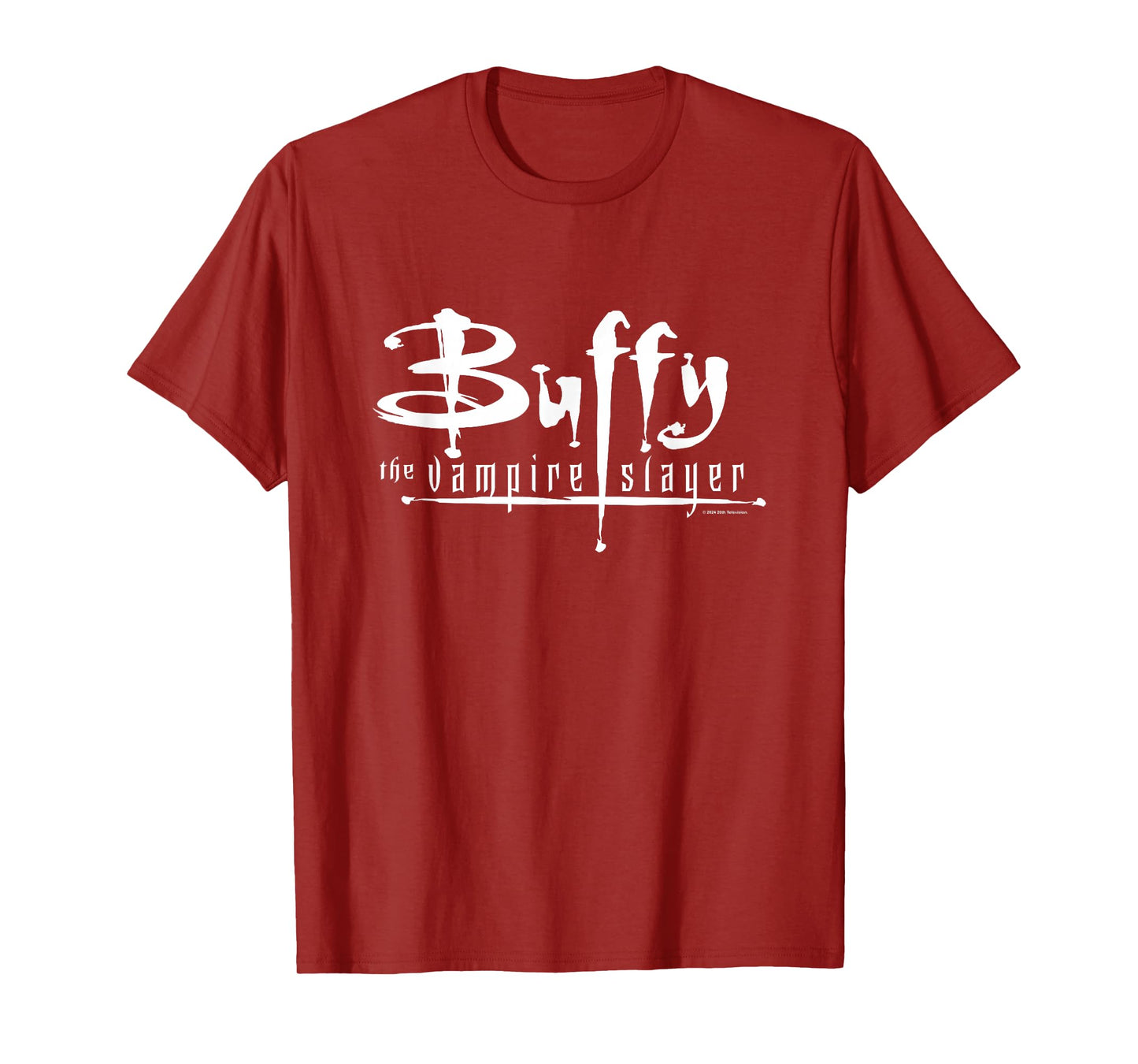 Buffy The Vampire Slayer Classic 90's TV White Text Logo T-Shirt