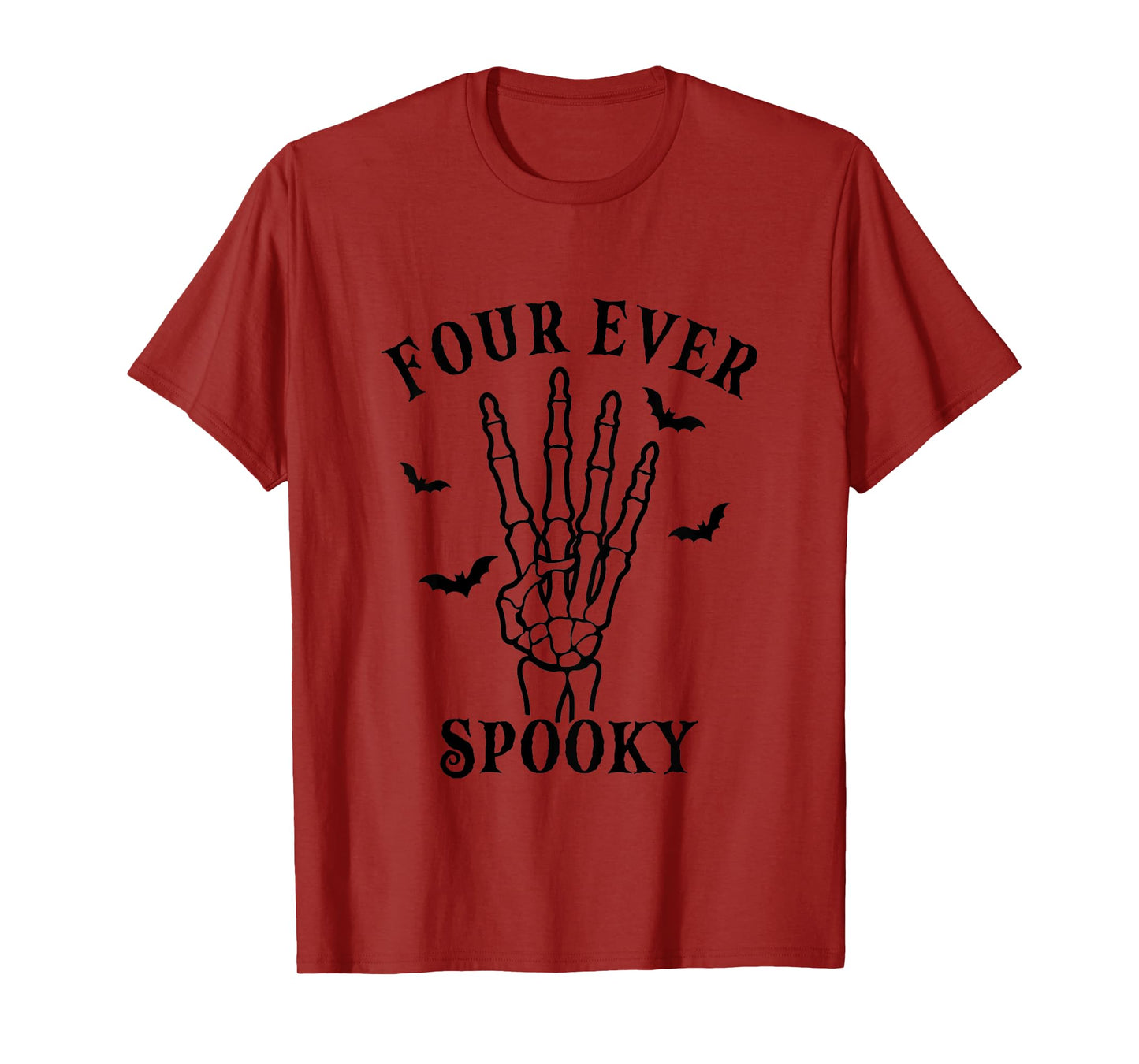 4th Birthday Halloween Four Ever Spooky Kids Skeleton Hands T-Shirt