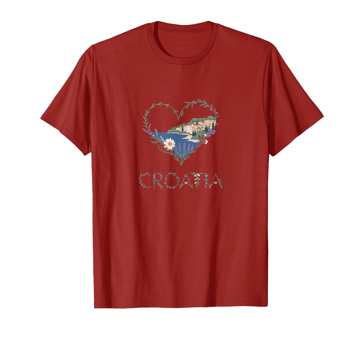 Croatia Floral Heart - Croatian Lover’s Souvenir T-Shirt