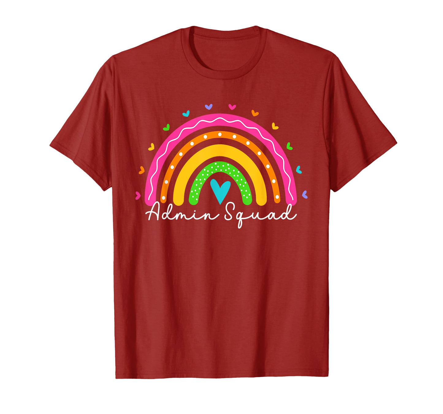 Admin Squad For Women School Administrator Assistant Rainbow T-Shirt