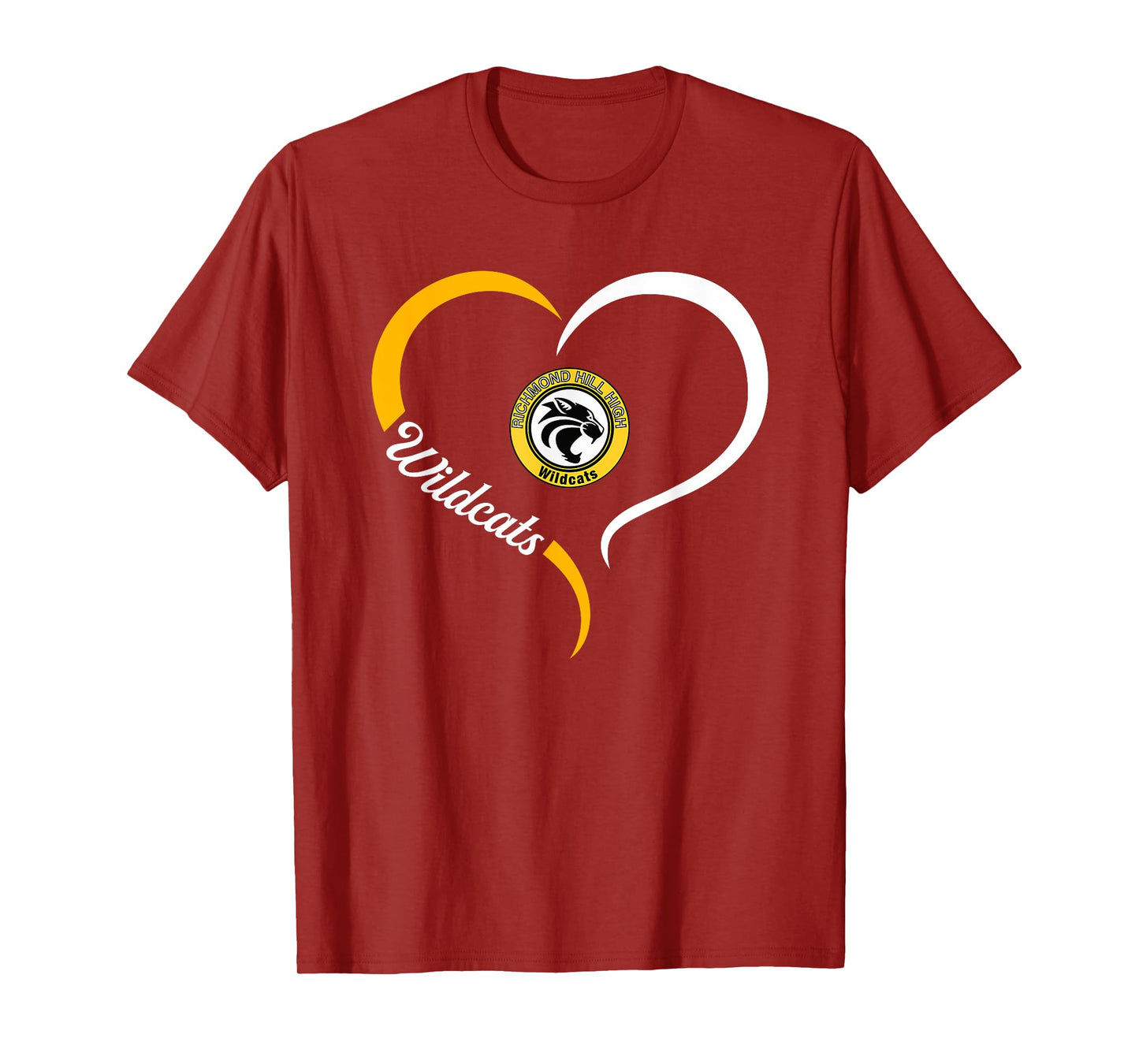 Richmond Hill Wildcats Logo Half Heart Slogan HS T-Shirt