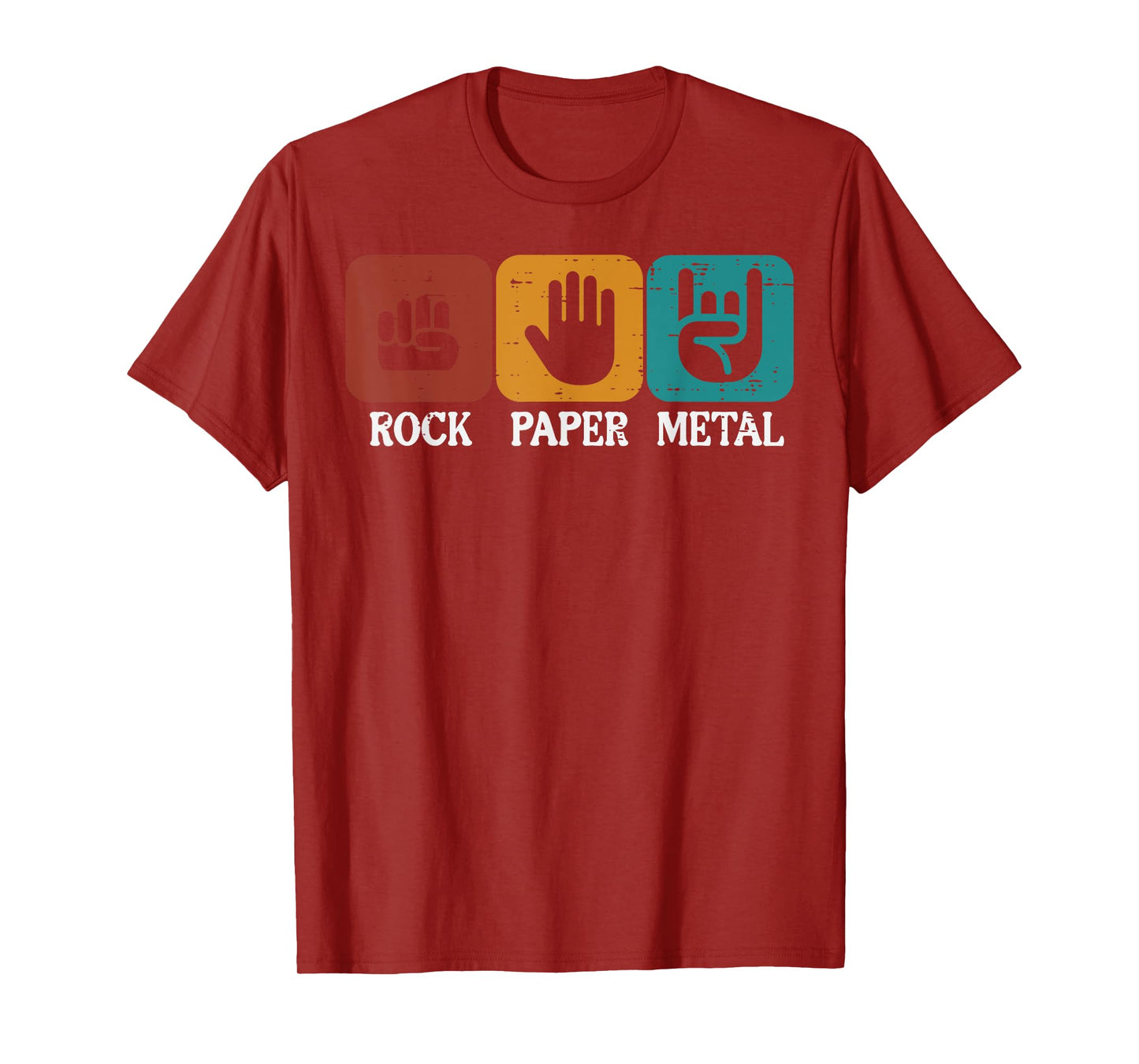 Rocker Rock Paper Metal Funny Music Meme Men Boys Kids Women T-Shirt